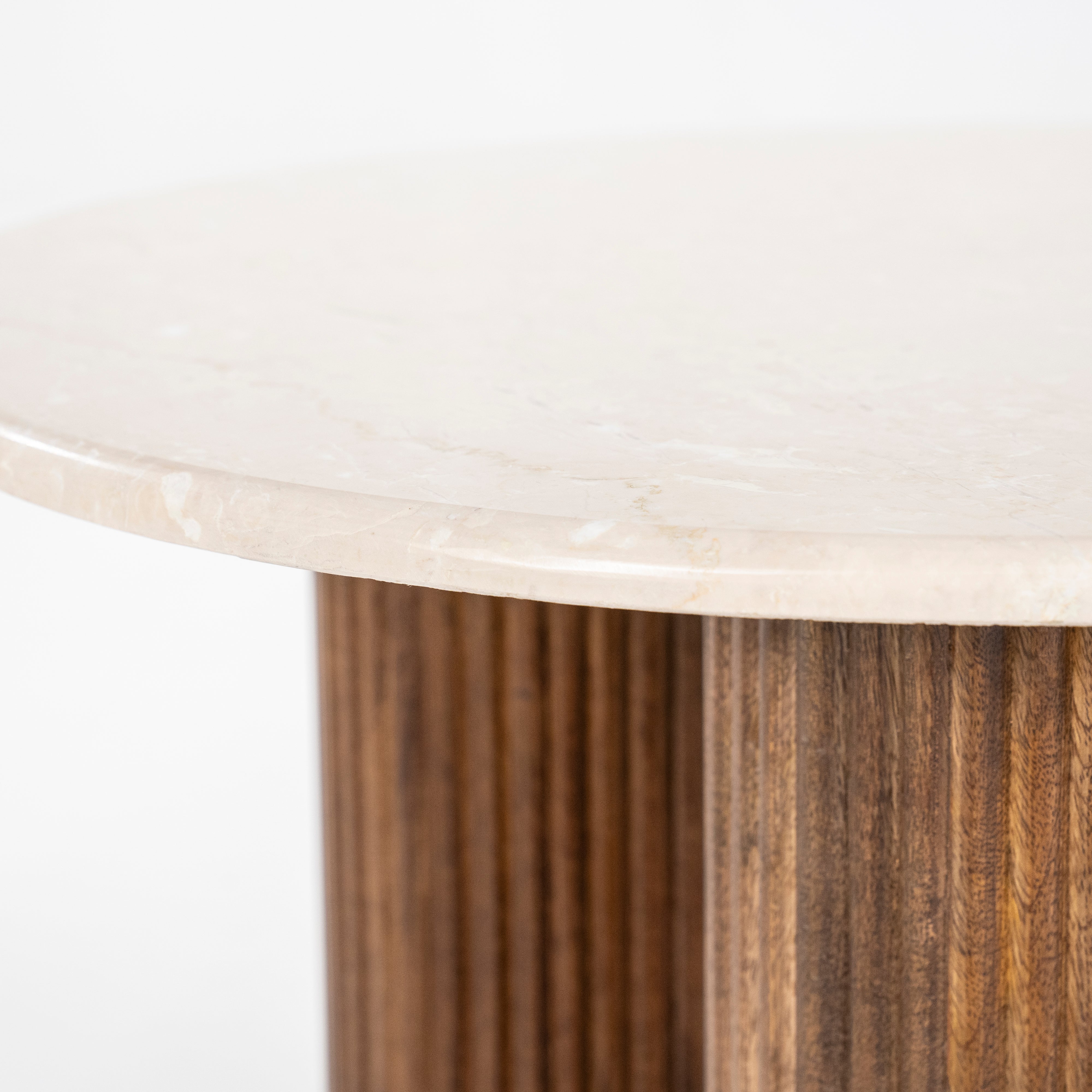 XAVI side table made of mango wood with a marble top