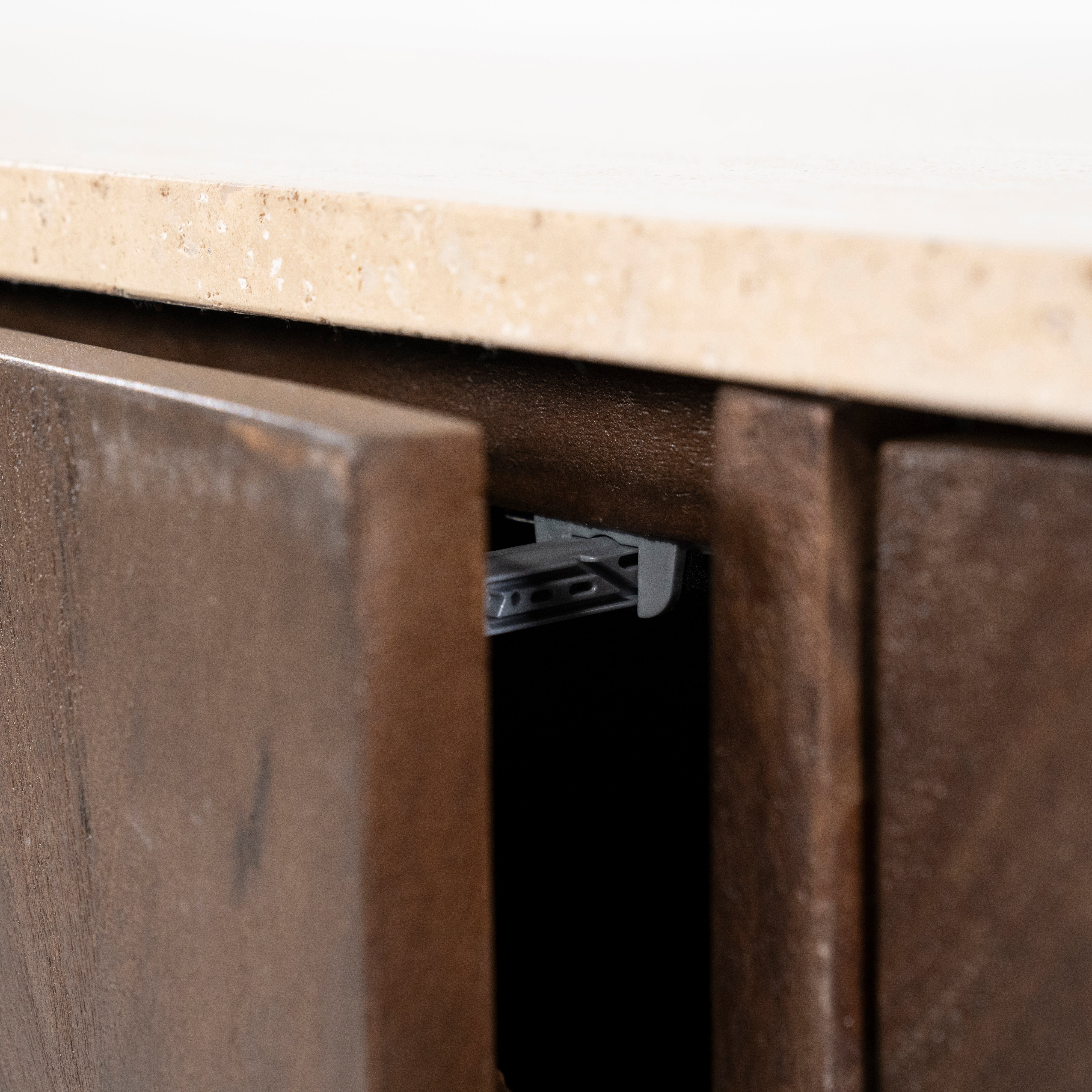 LIO chest of drawers brown mango wood with travertine