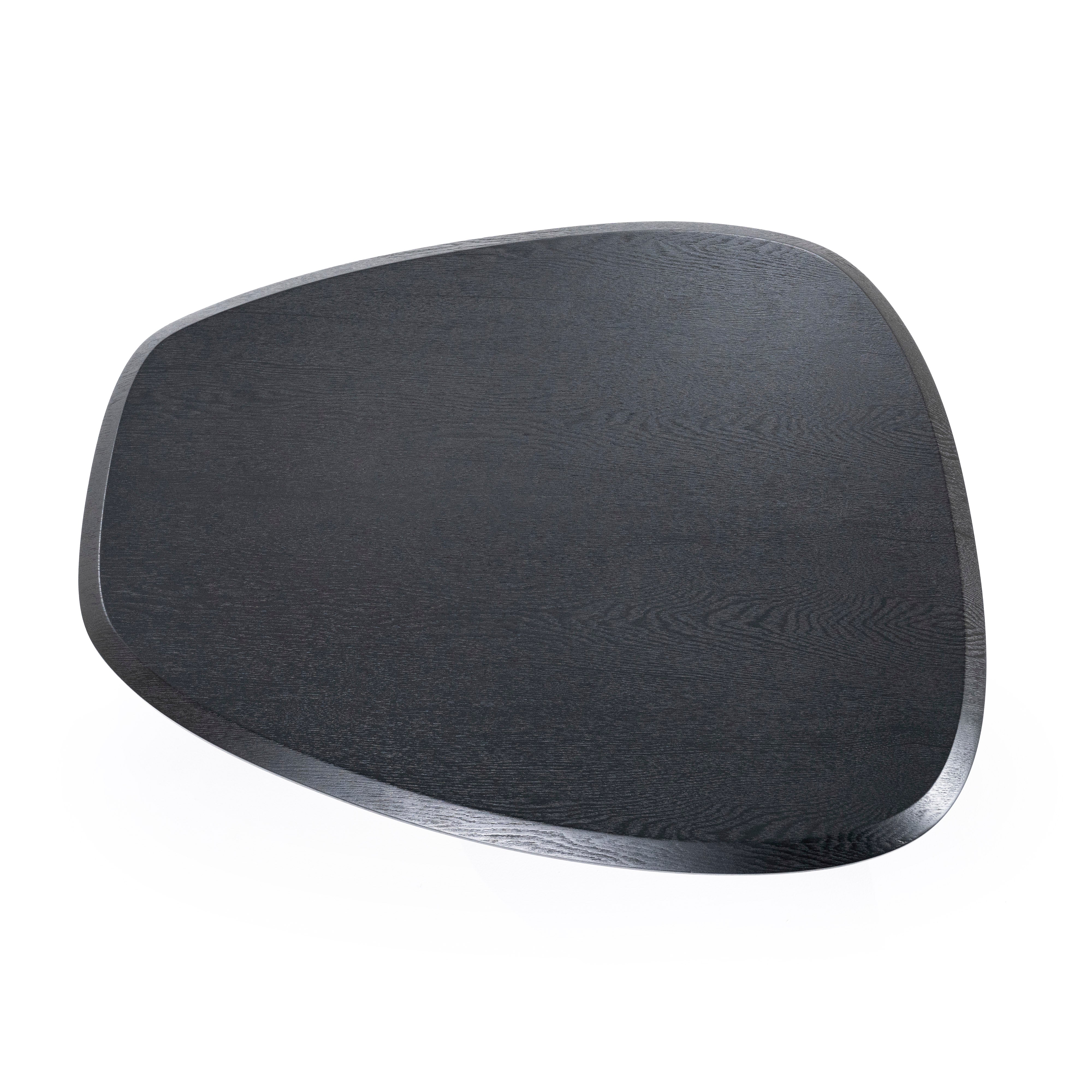 WALTER black coffee table oak veneer