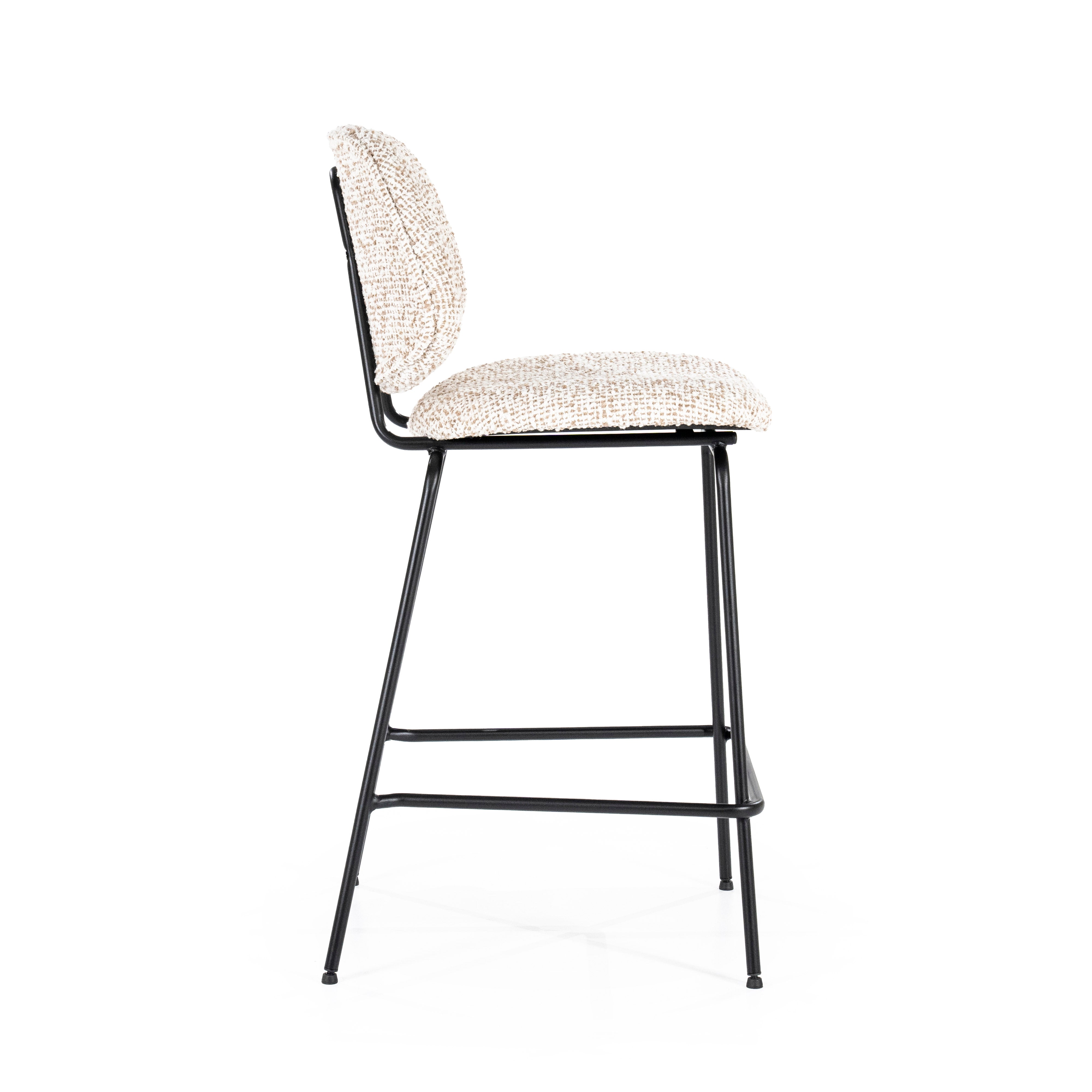 Beige JON stool with a black base