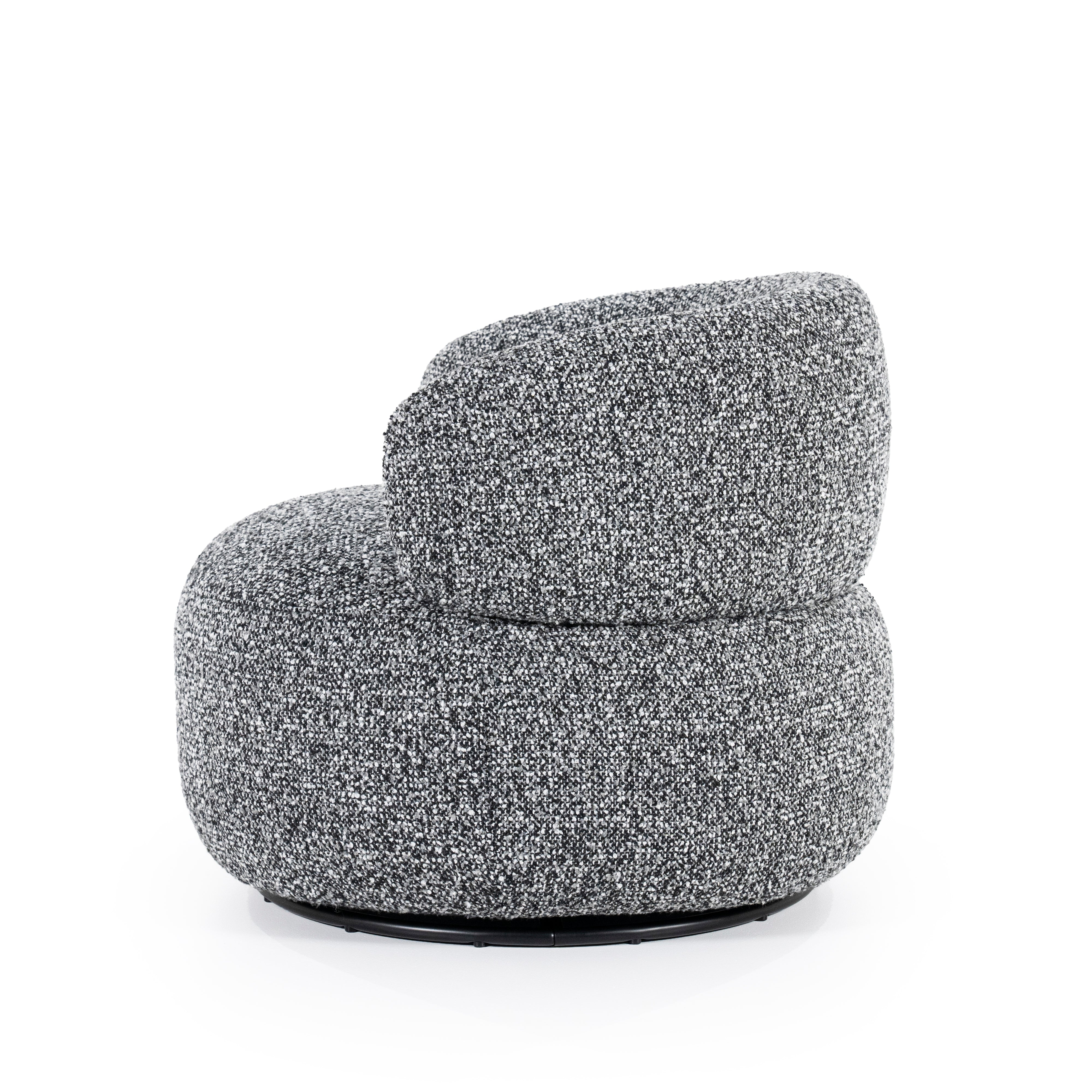 Fotel MAEVE čierno-biely melír