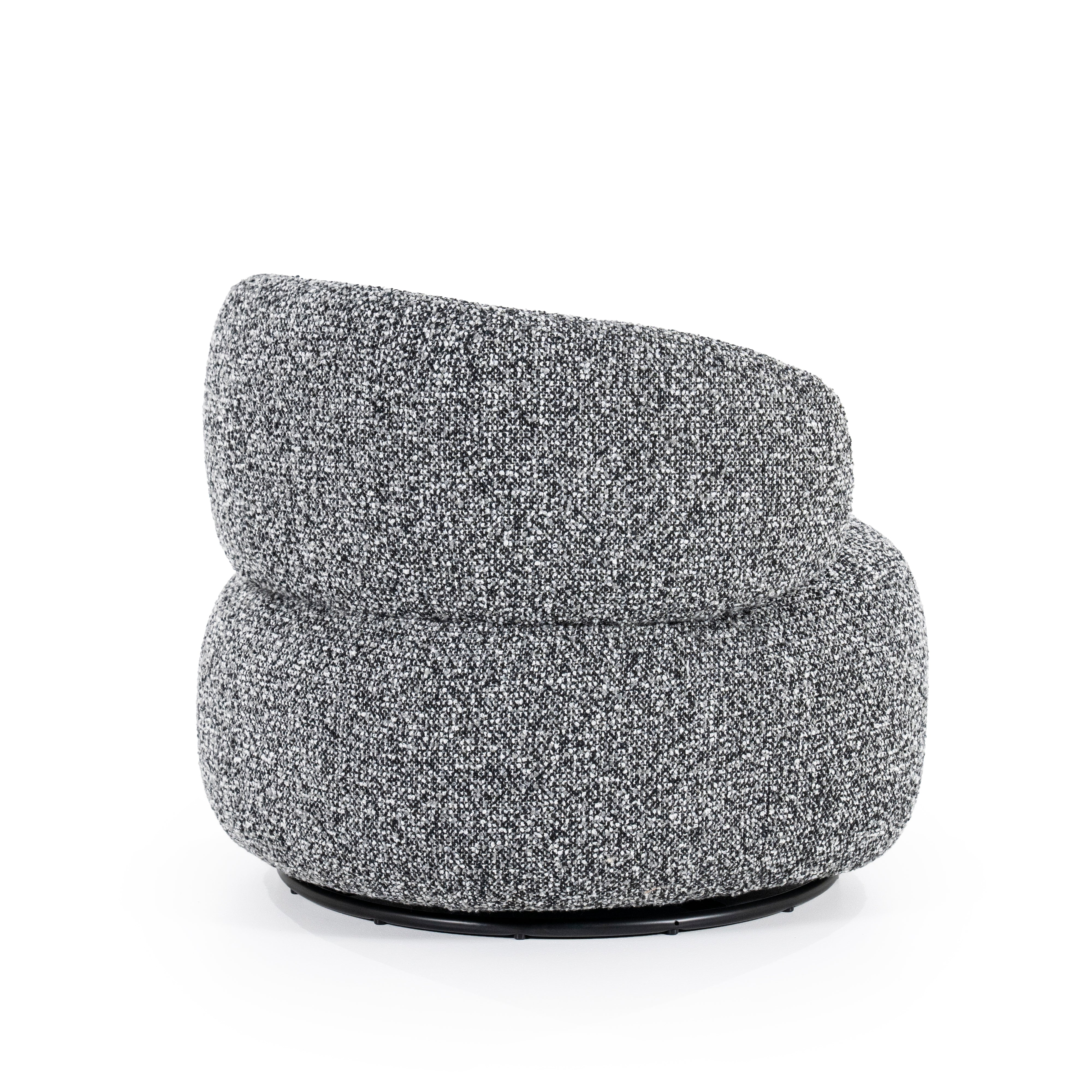 Fotel MAEVE čierno-biely melír