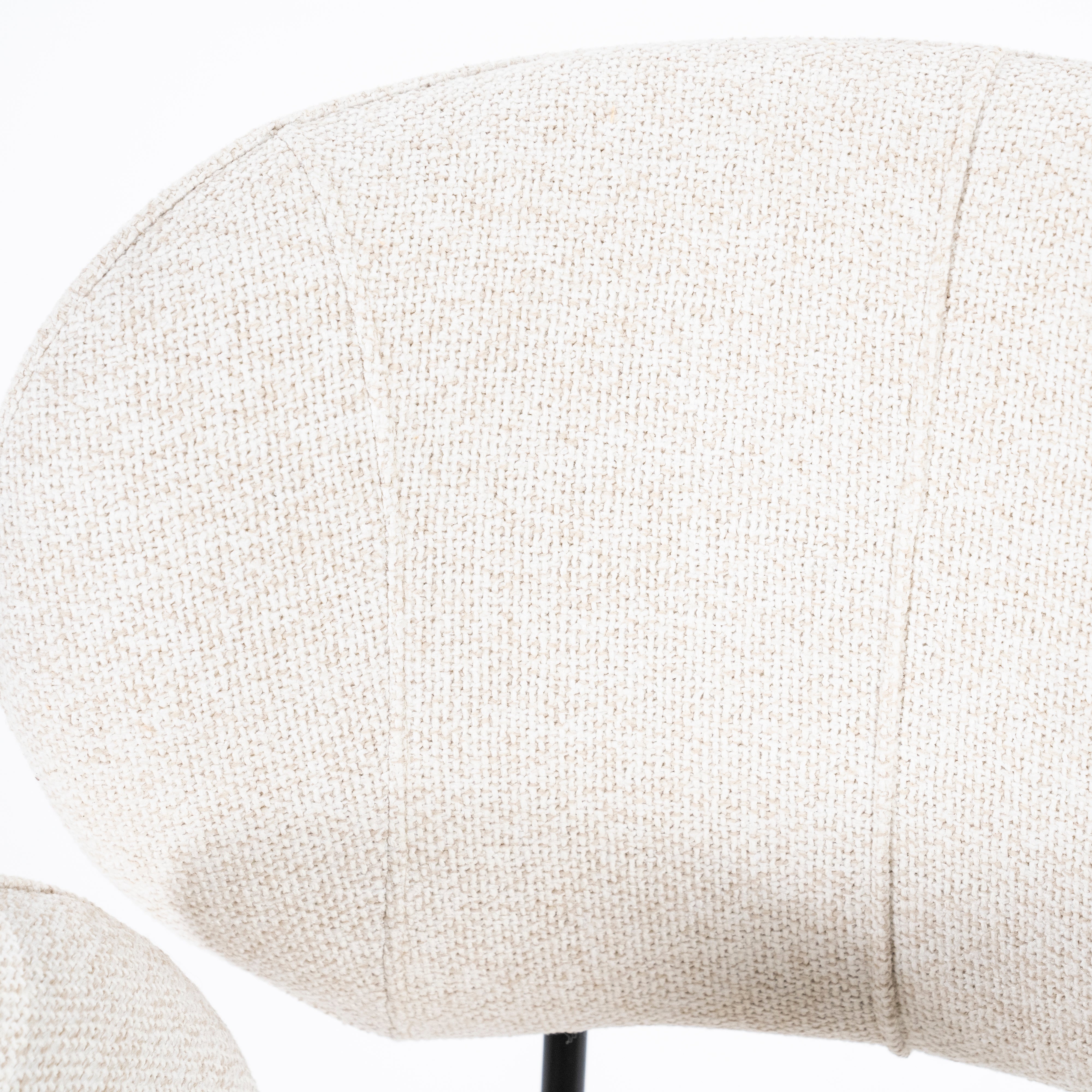 Stolička ROSALIN krémová s čiernym podstavcom