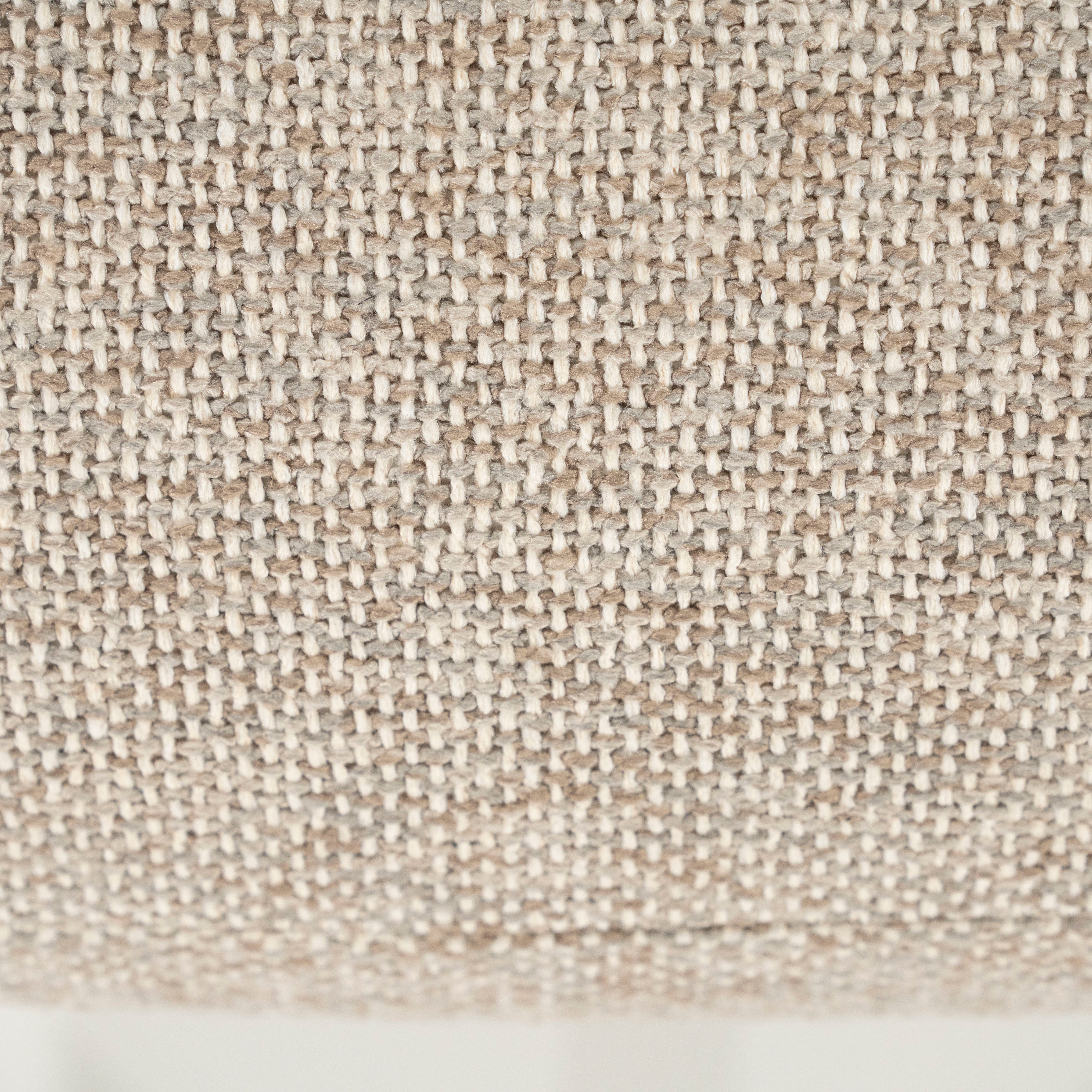 MIKKY Beige Armchair with Dark Wooden Base