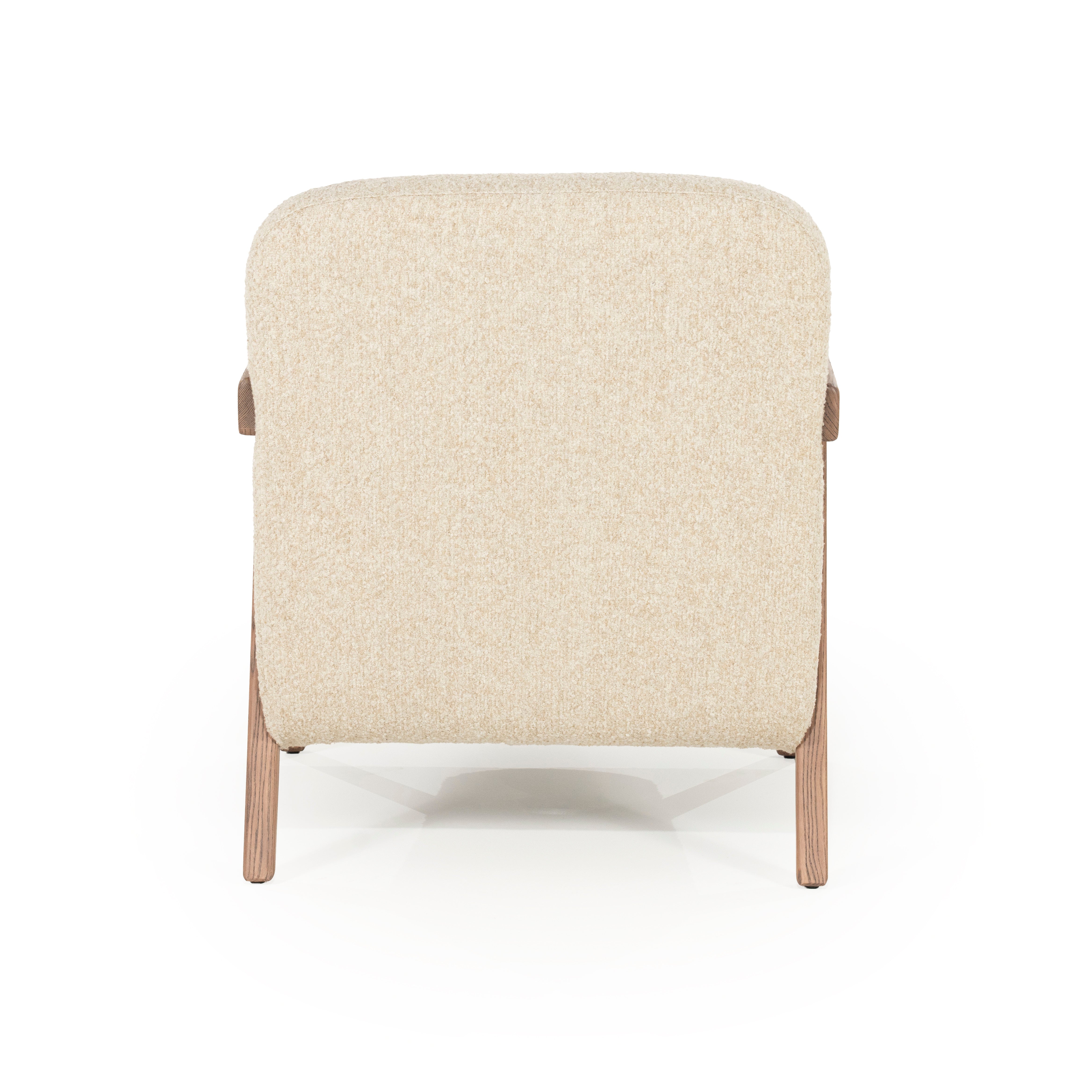 FRANCIS beige armchair with wooden base