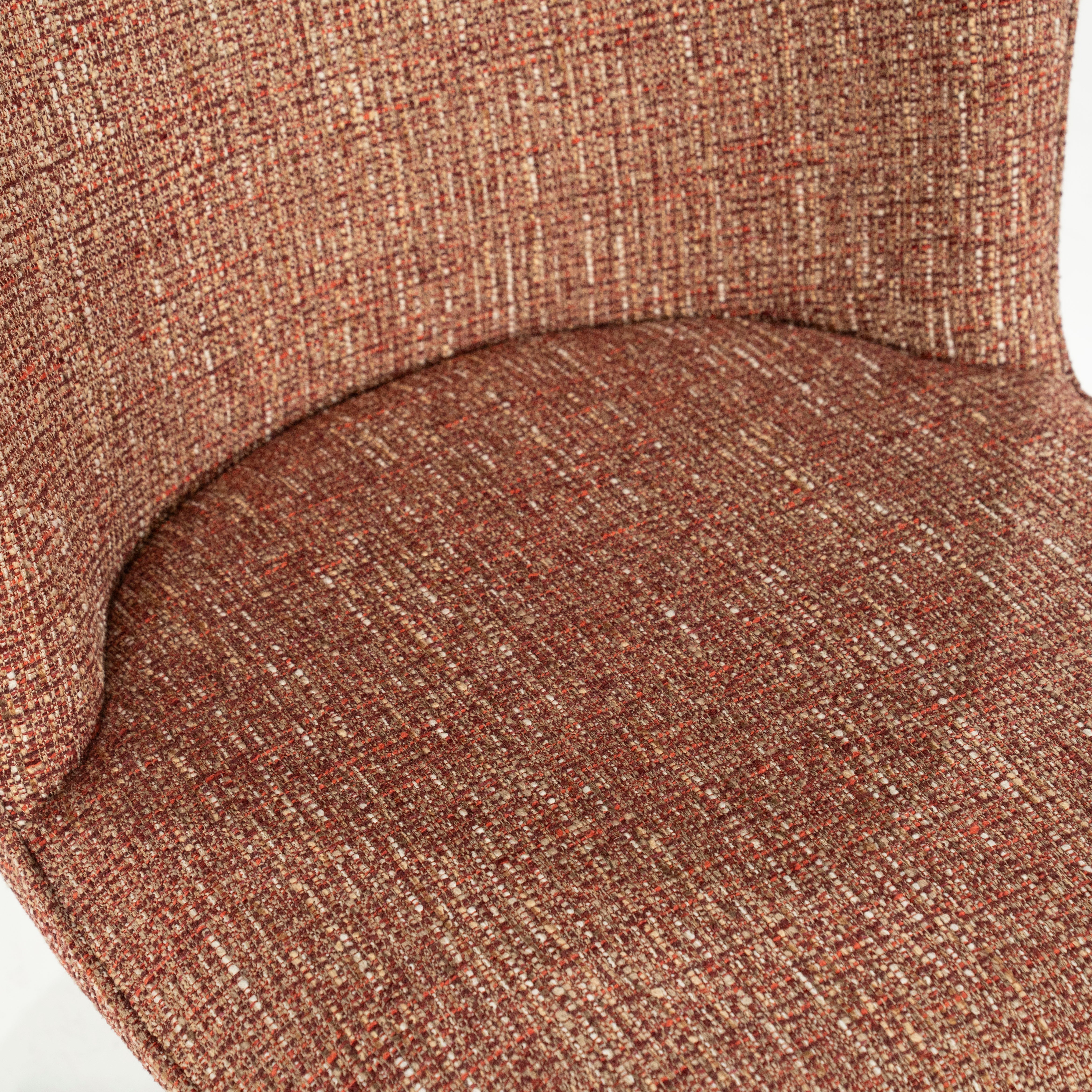 Otočné kreslo MOLLY terakota s krémovým podstavcom