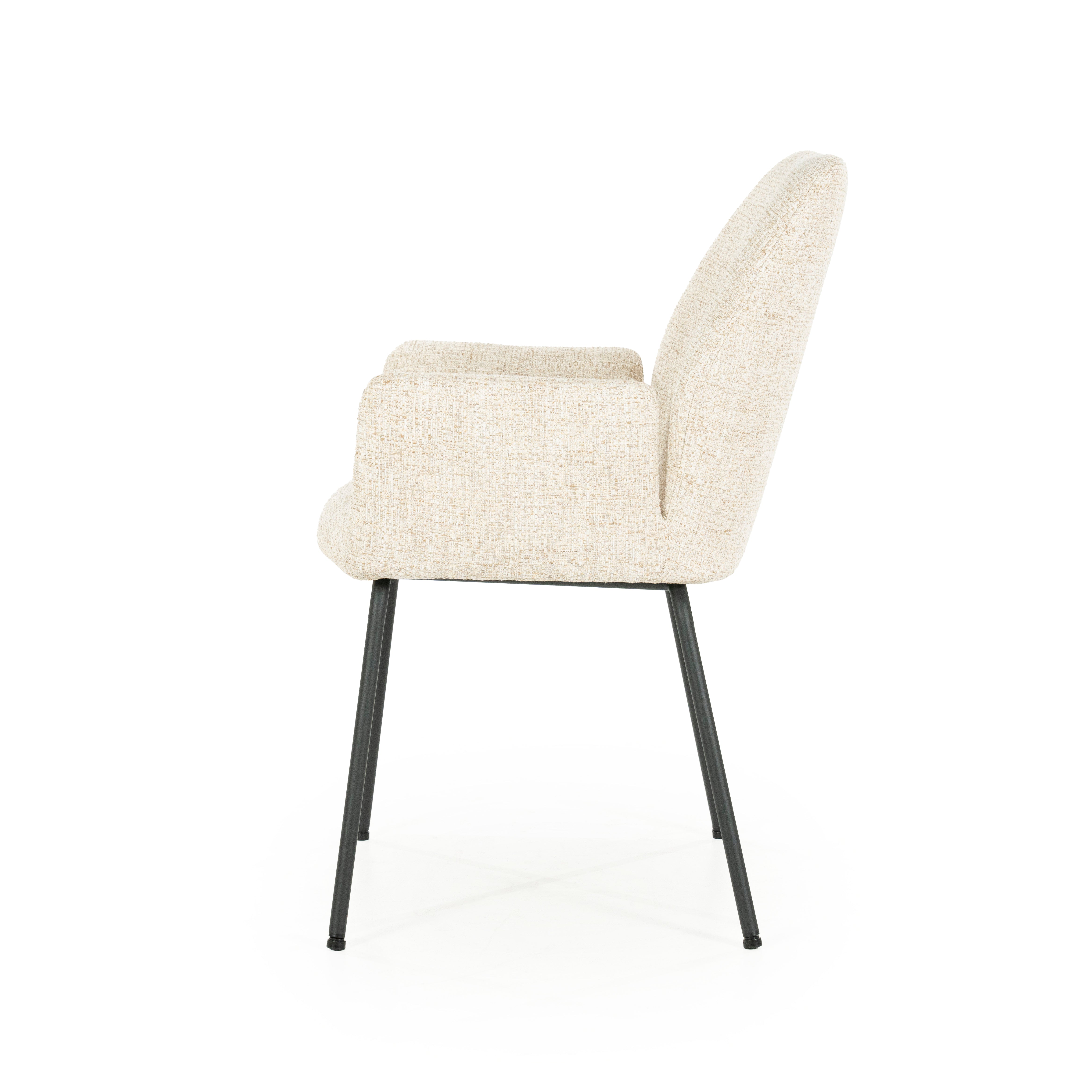 Kreslo INDY krémové s čiernym podstavcom