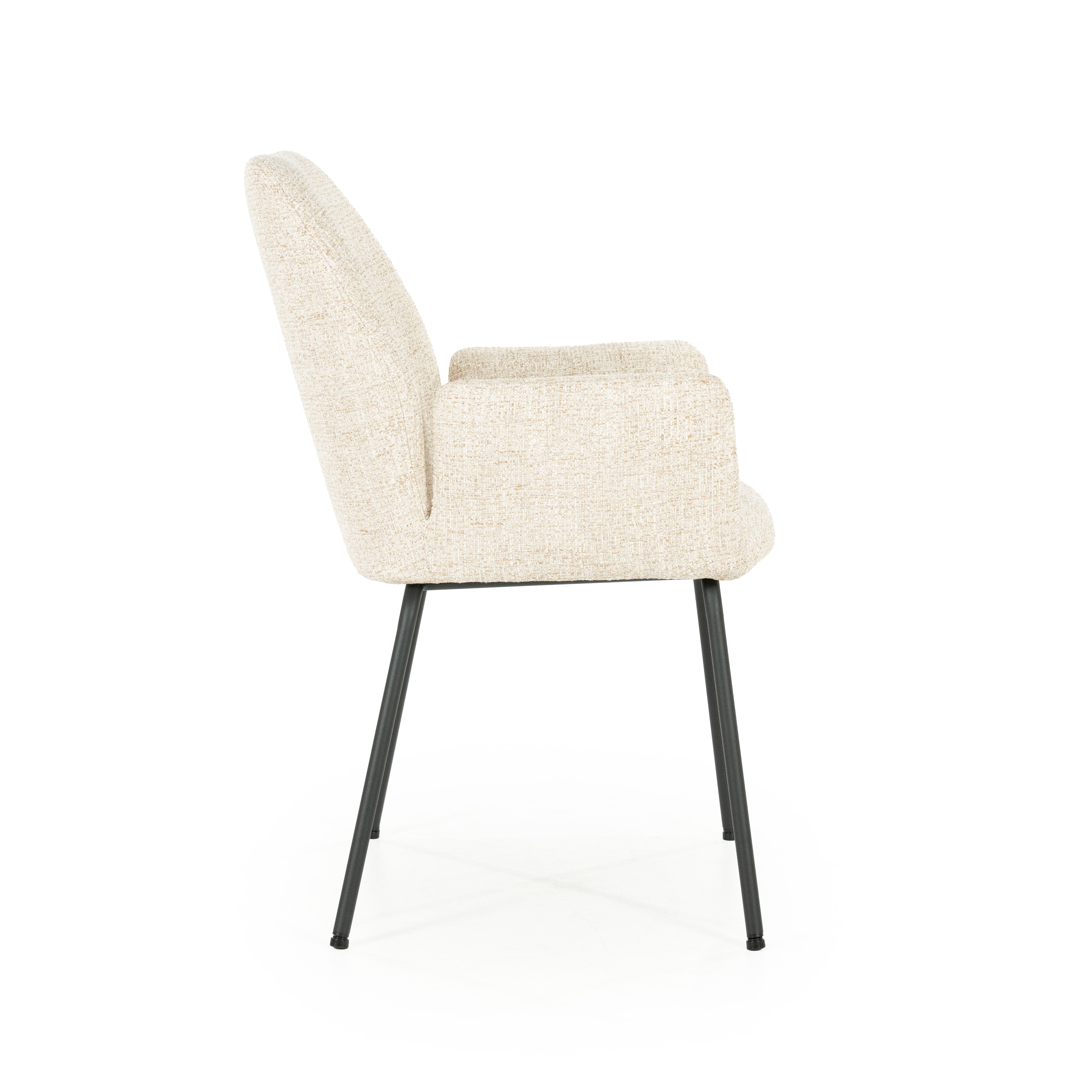 Kreslo INDY krémové s čiernym podstavcom