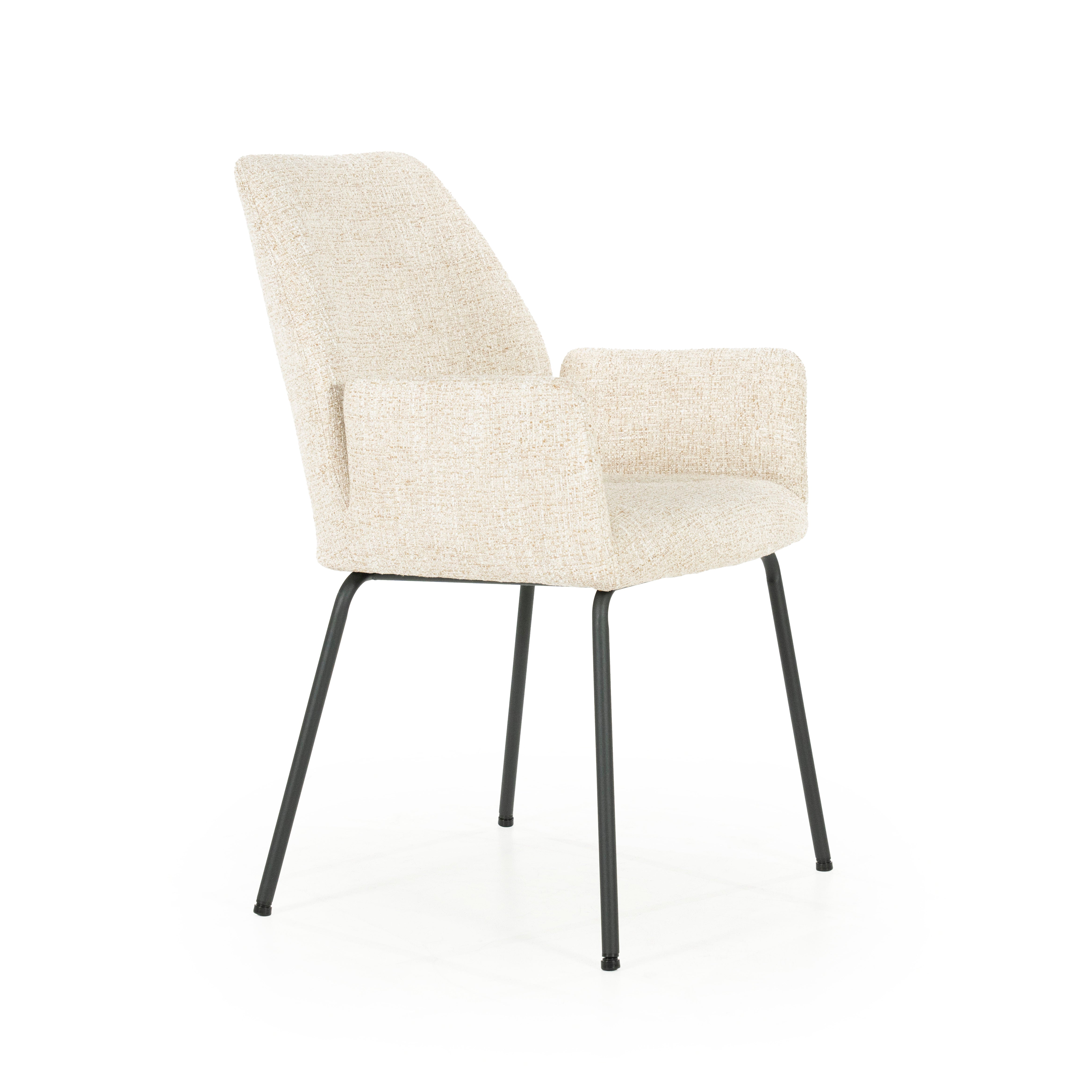 Kreslo INDY krémové s čiernym podstavcom