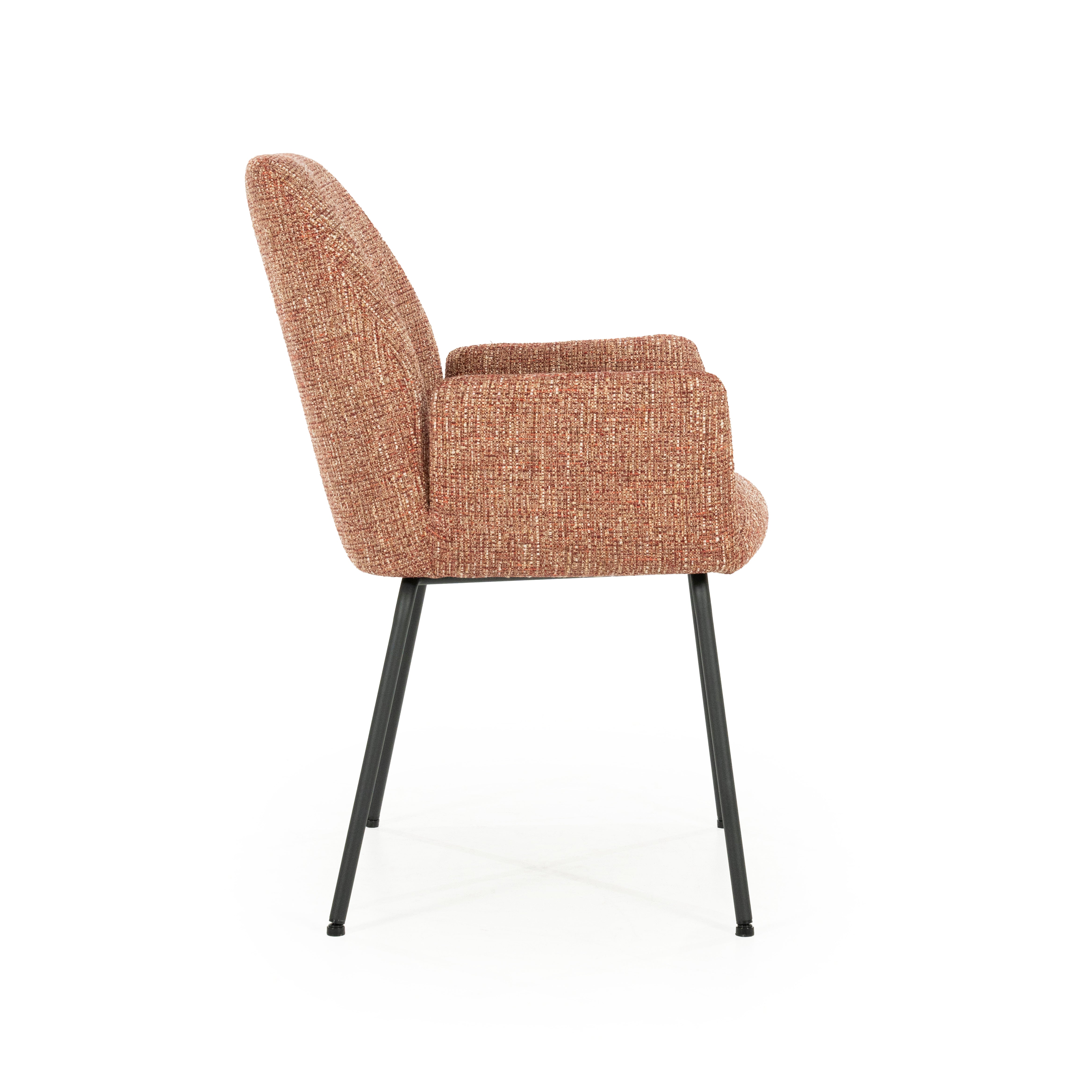 Stolička INDY terakota s čiernym podstavcom