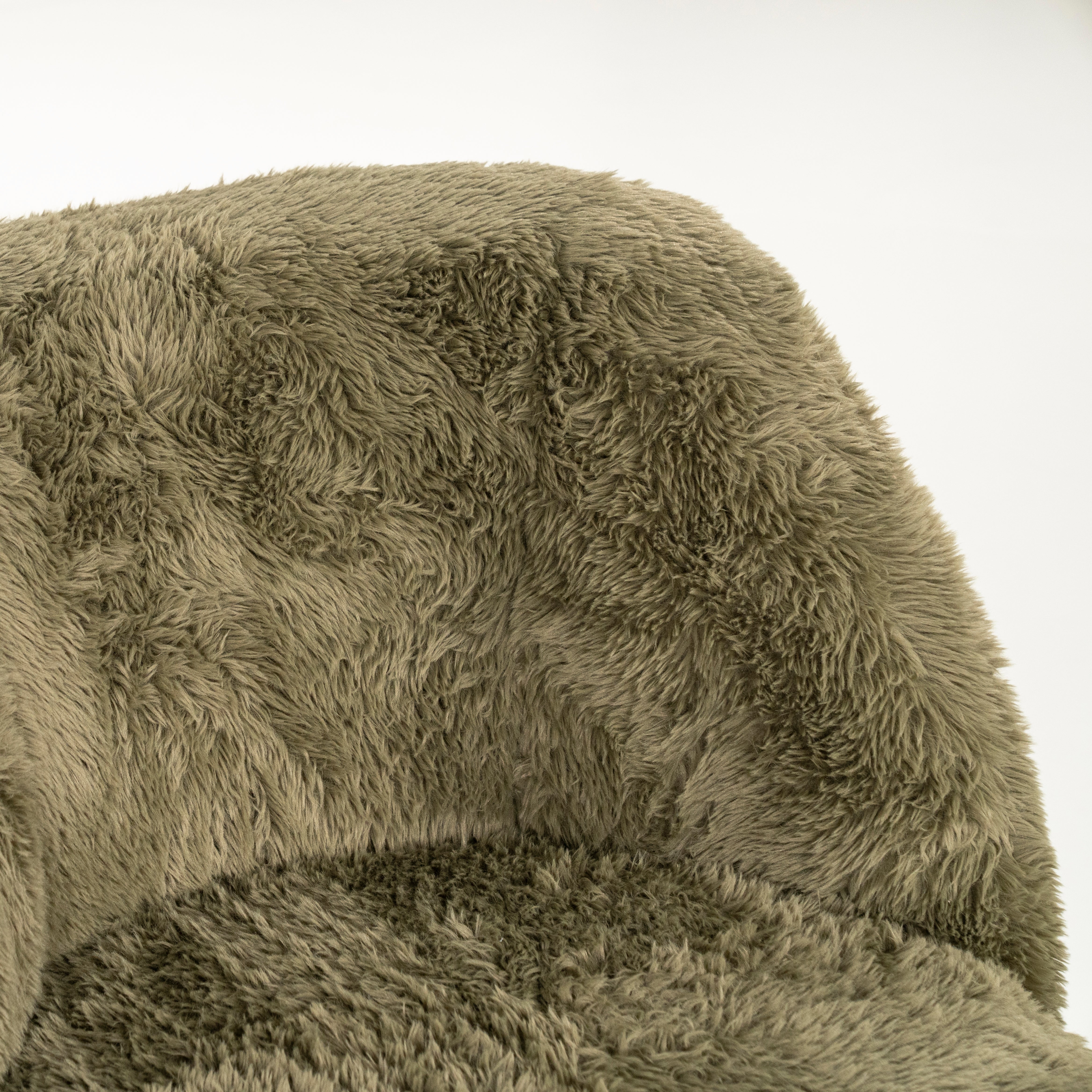 SAMSON green furry armchair