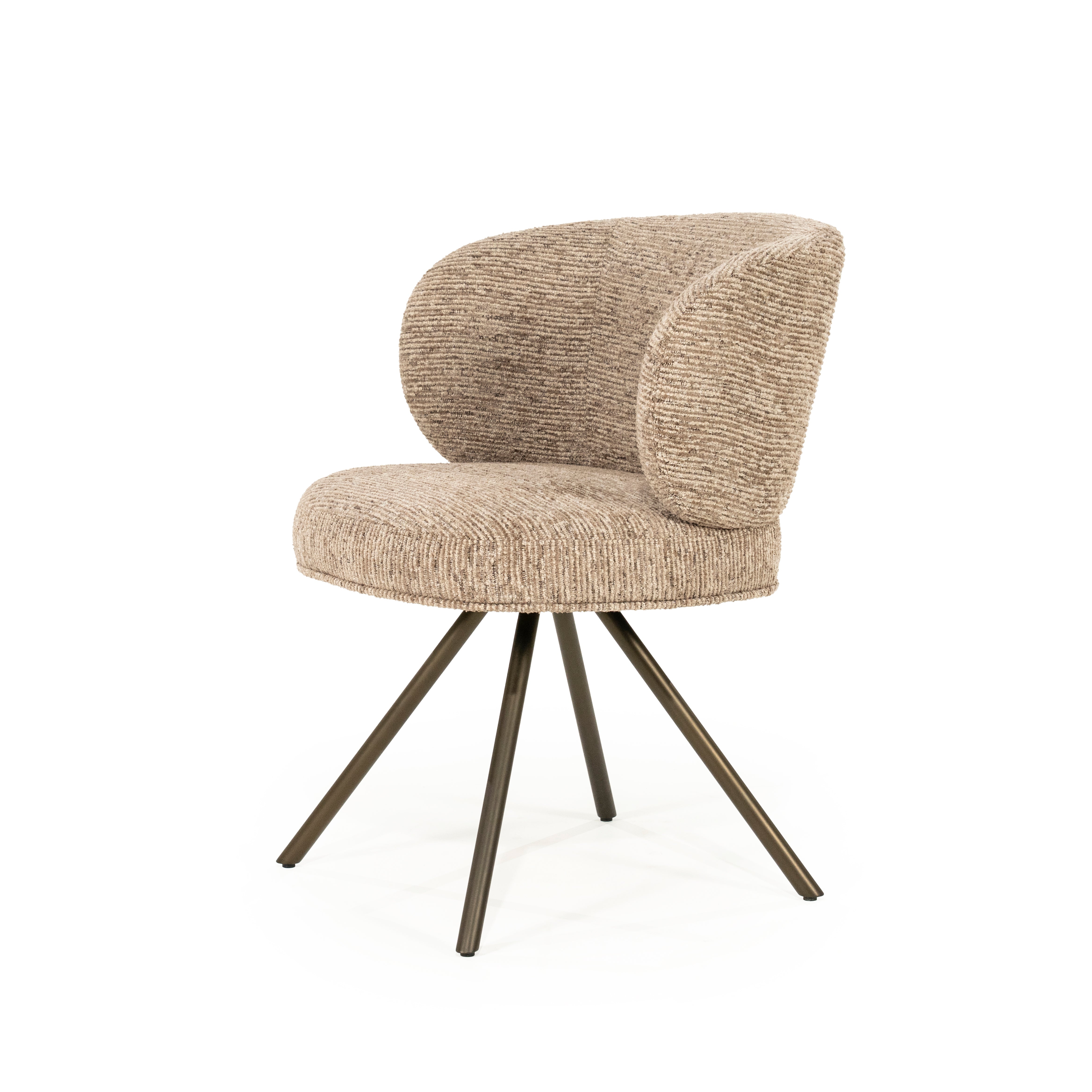 Otočné kreslo JAYSON taupe s tmavohnedým podstavcom