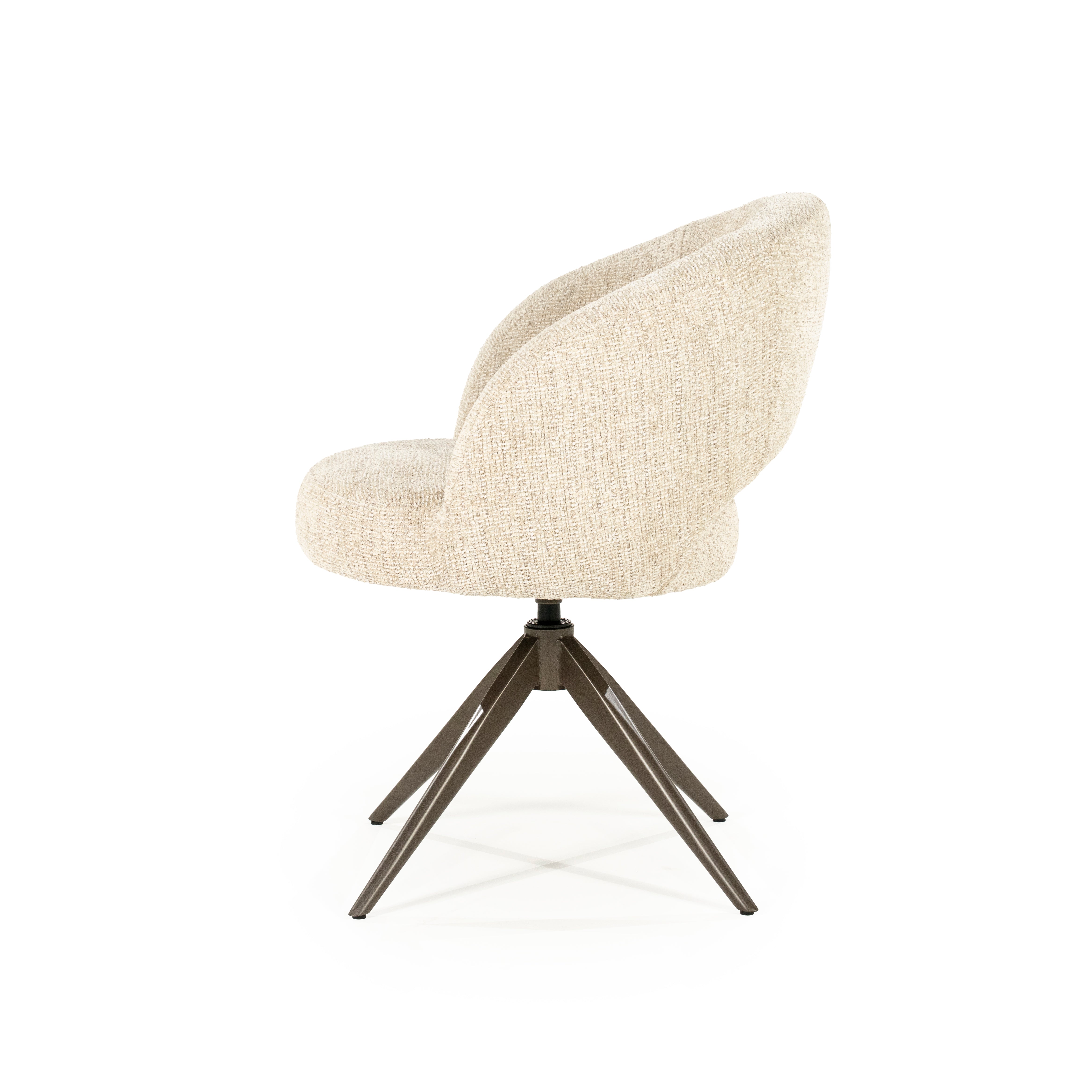 ALISSA swivel chair beige with dark brown base
