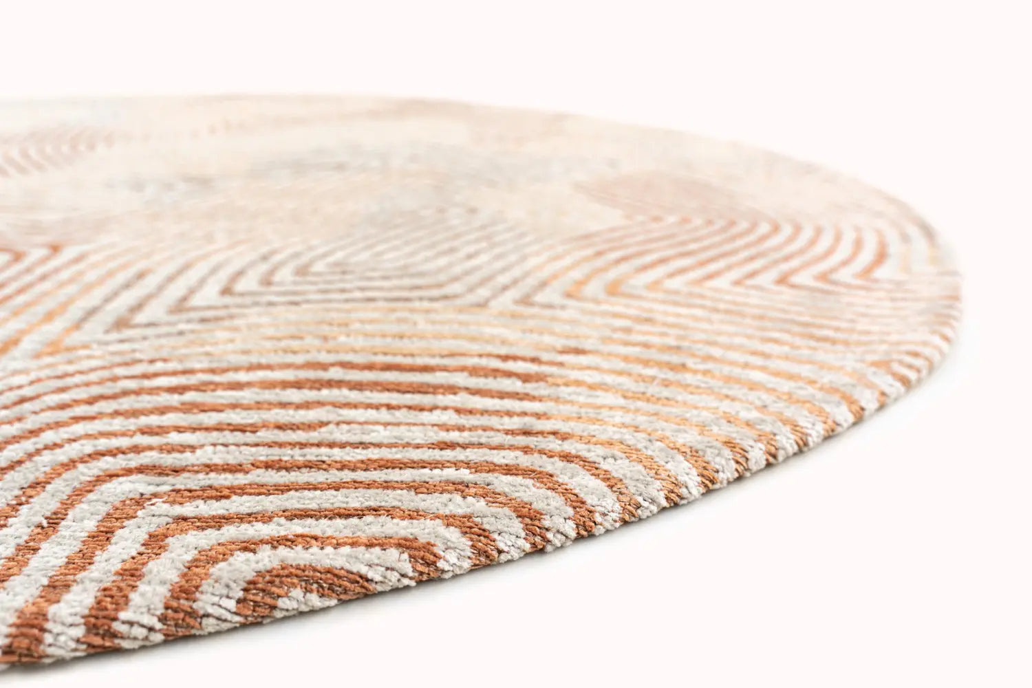 Okrúhly koberec CORAL INDIAN SAND oranžový s béžovou