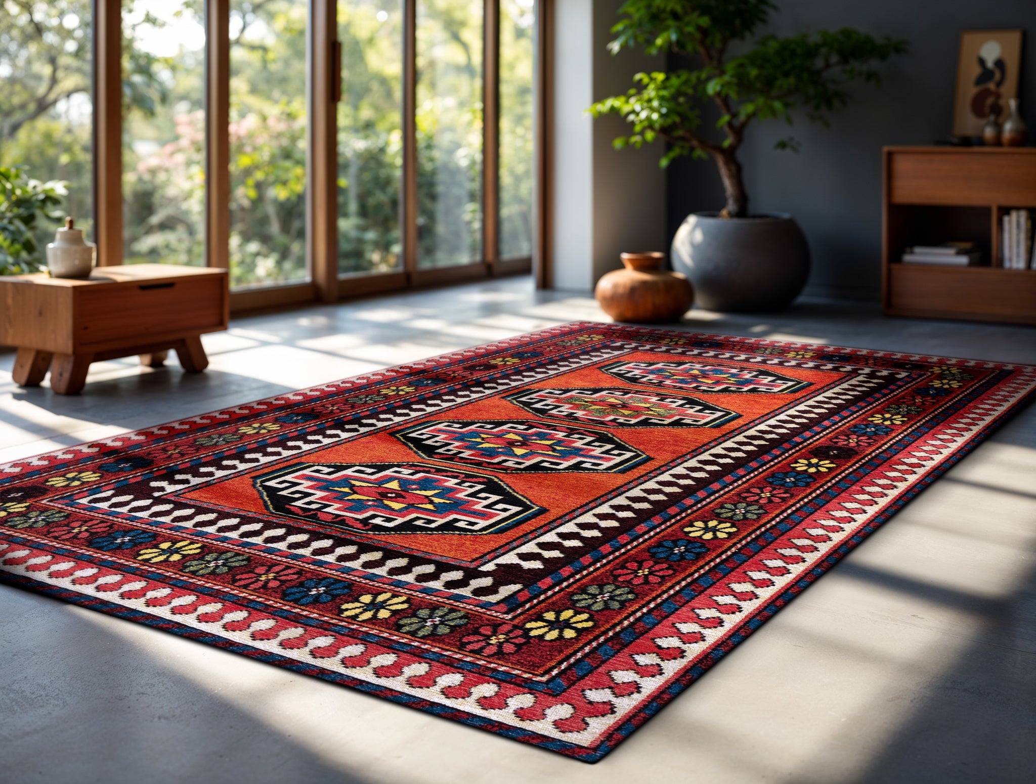 ANTALIA RED MIX rug red