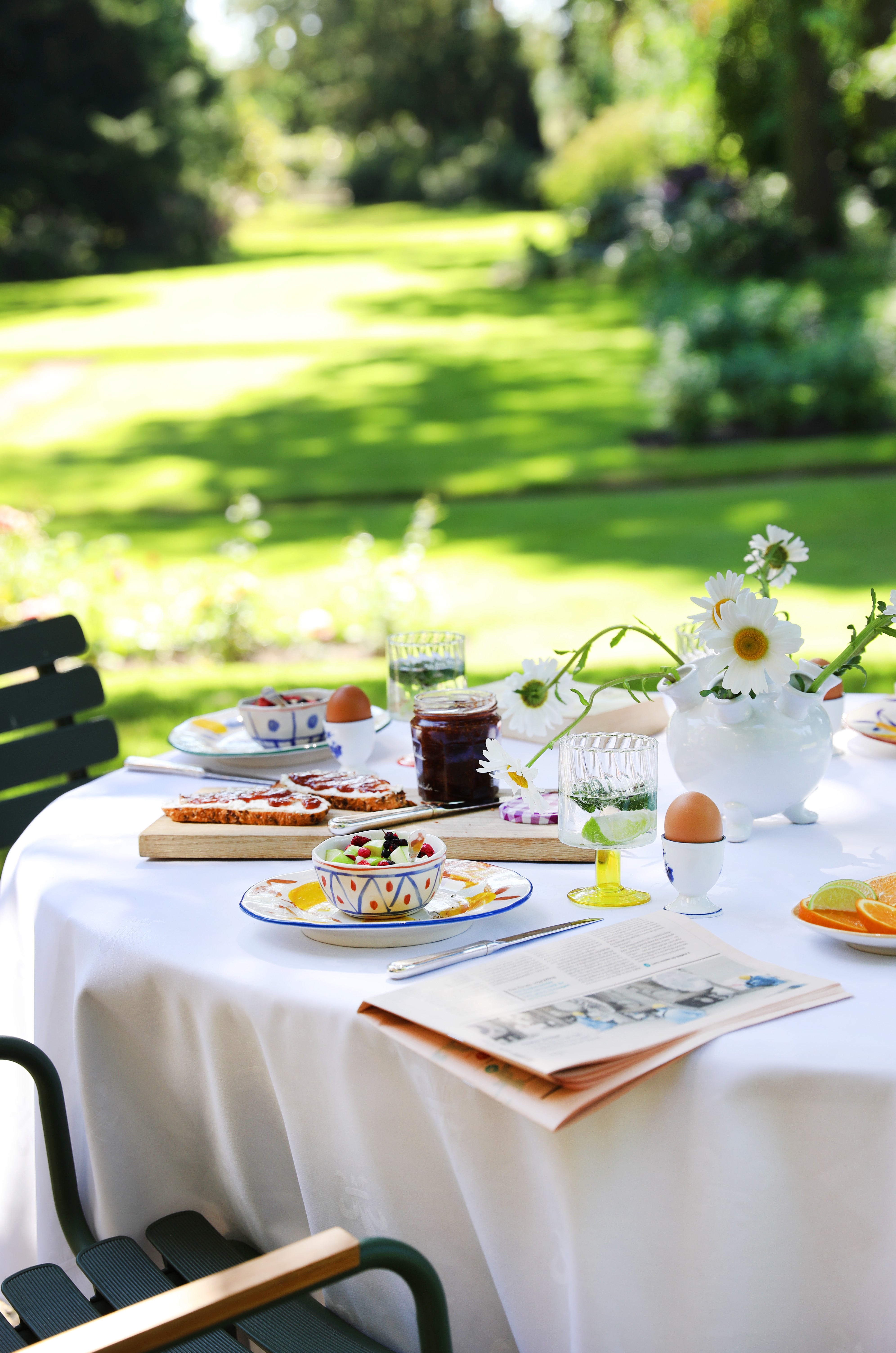 Súprava misiek CITRÓN MAROKO biela s modrou a oranžovou