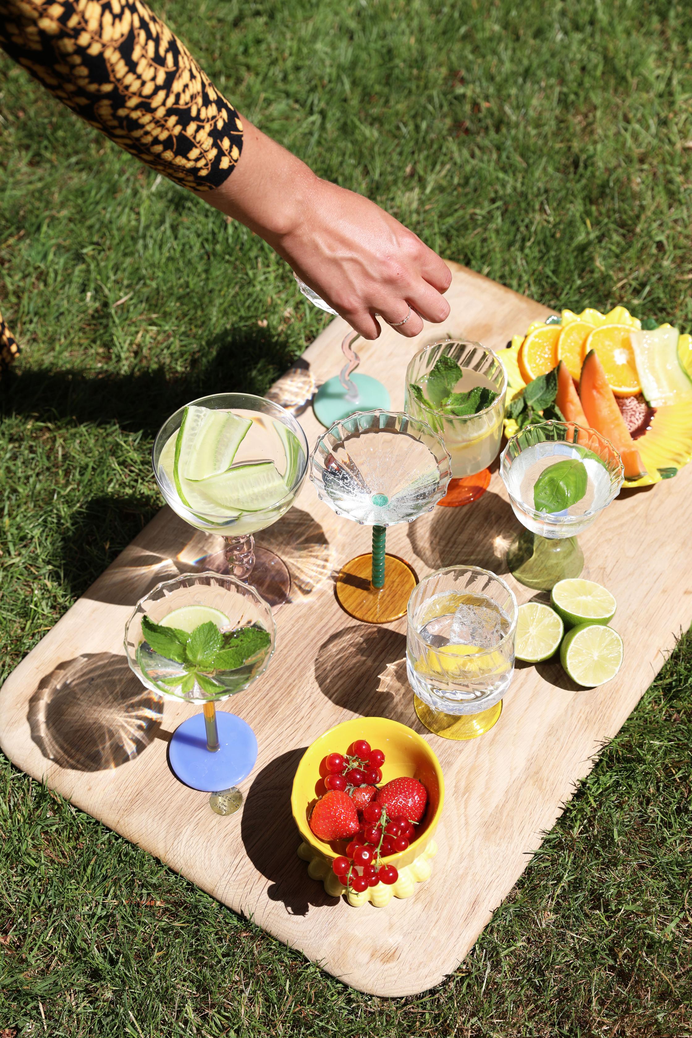 Súprava sklenených pohárov SPIRAL zelená