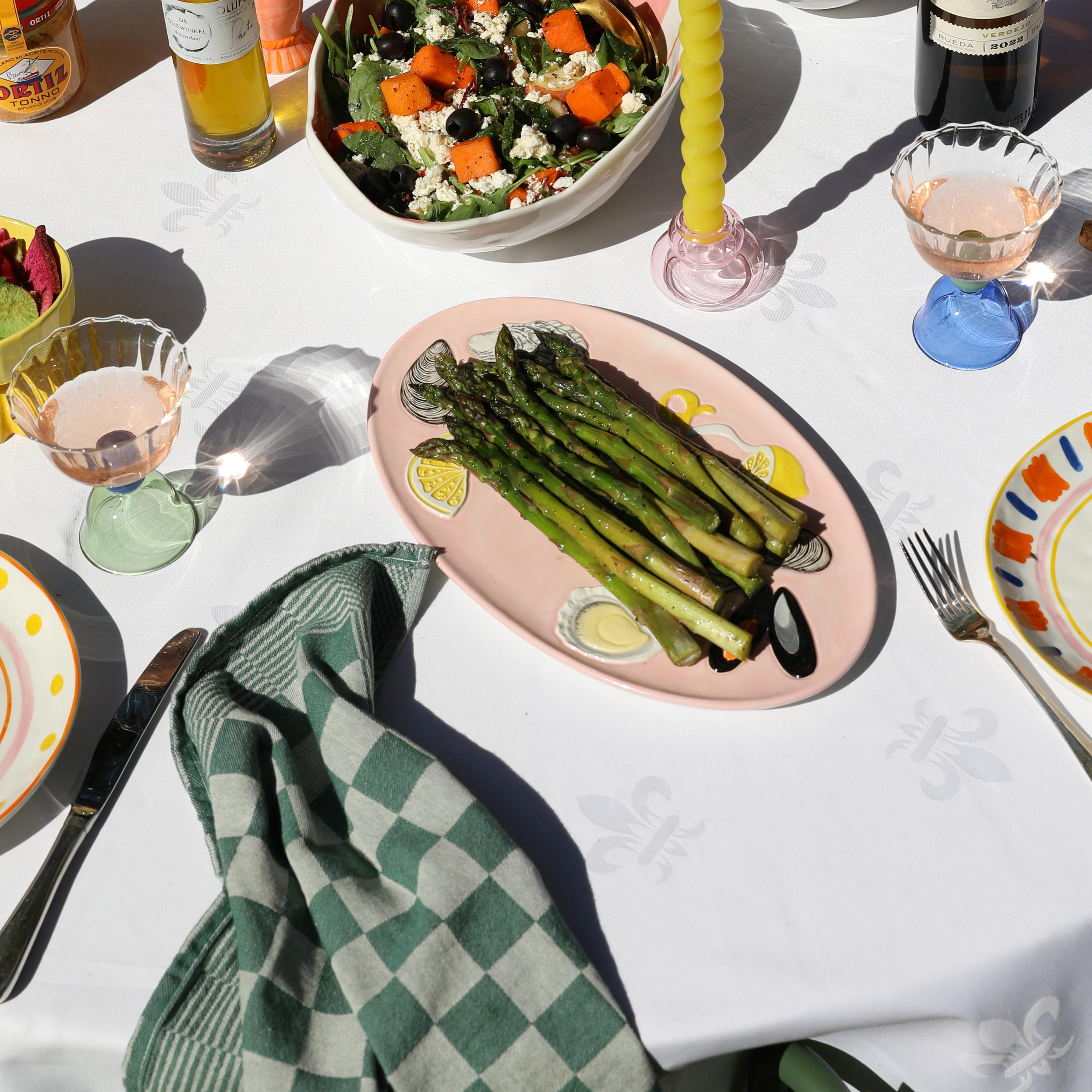 DE LA MER OYSTER platter pink with yellow