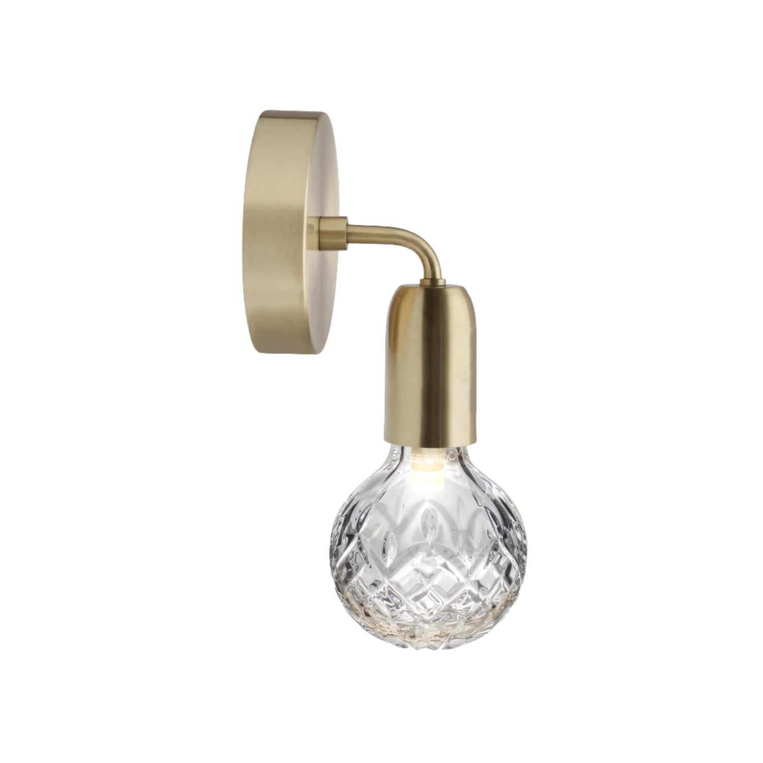 Nástenná lampa CRYSTAL BULB z krištáľového skla s mosadzným povrchom