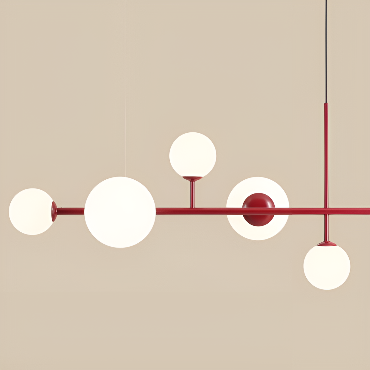 Závesná lampa DIONE HEXA červená