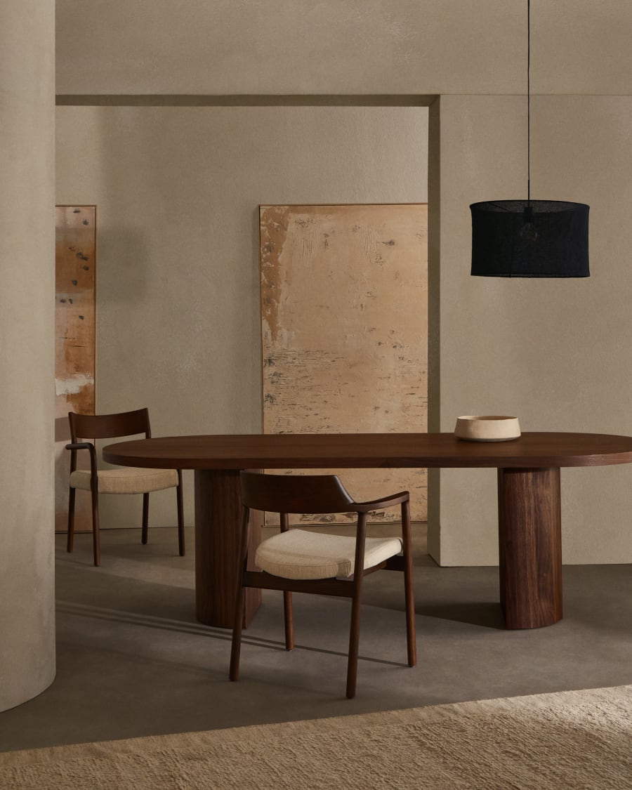 Závesná lampa MARIELA čierny ľanový abážur