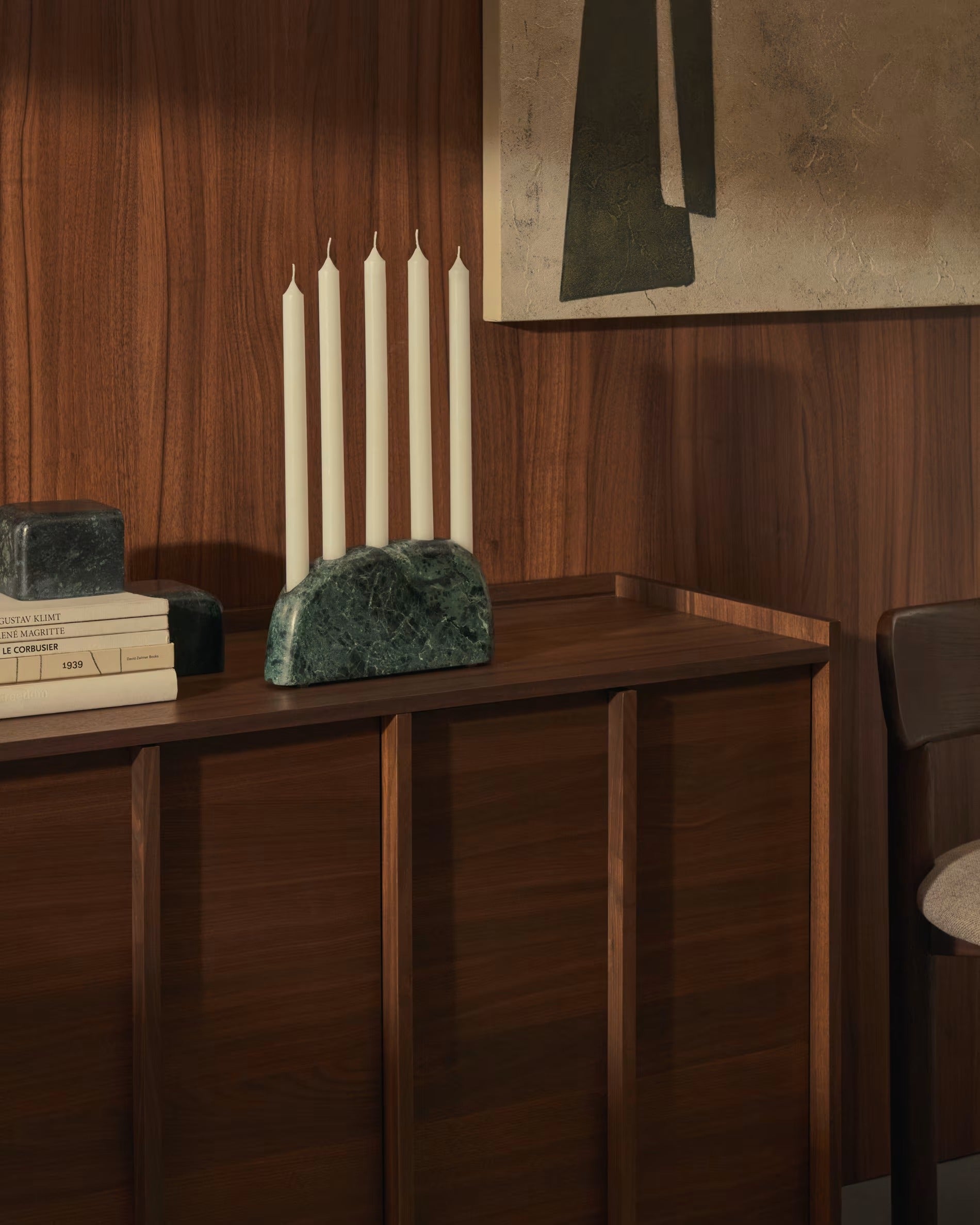 Svietnik SIGNE zelený mramor