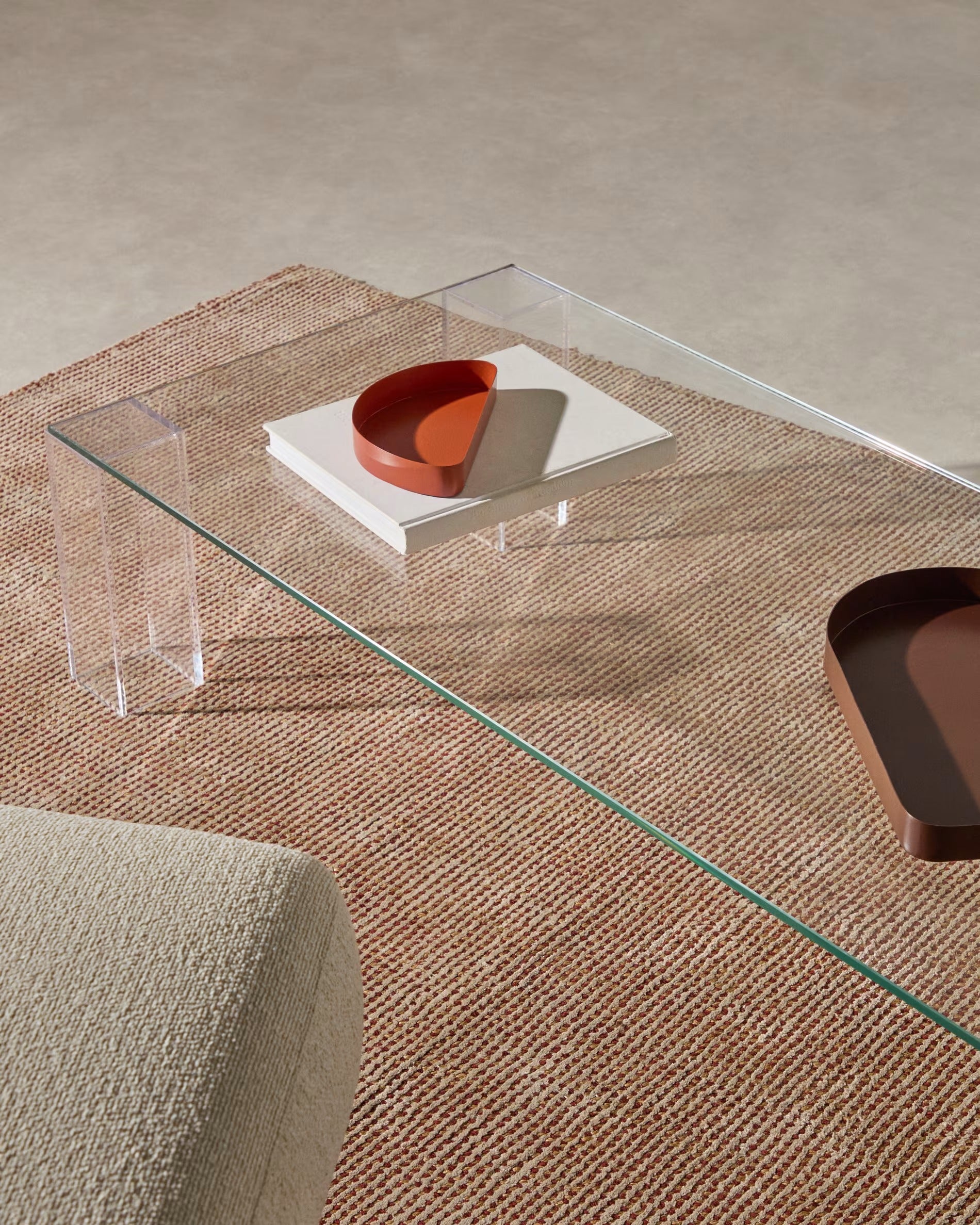 ADULARIA Coffee Table Transparent Tempered Glass