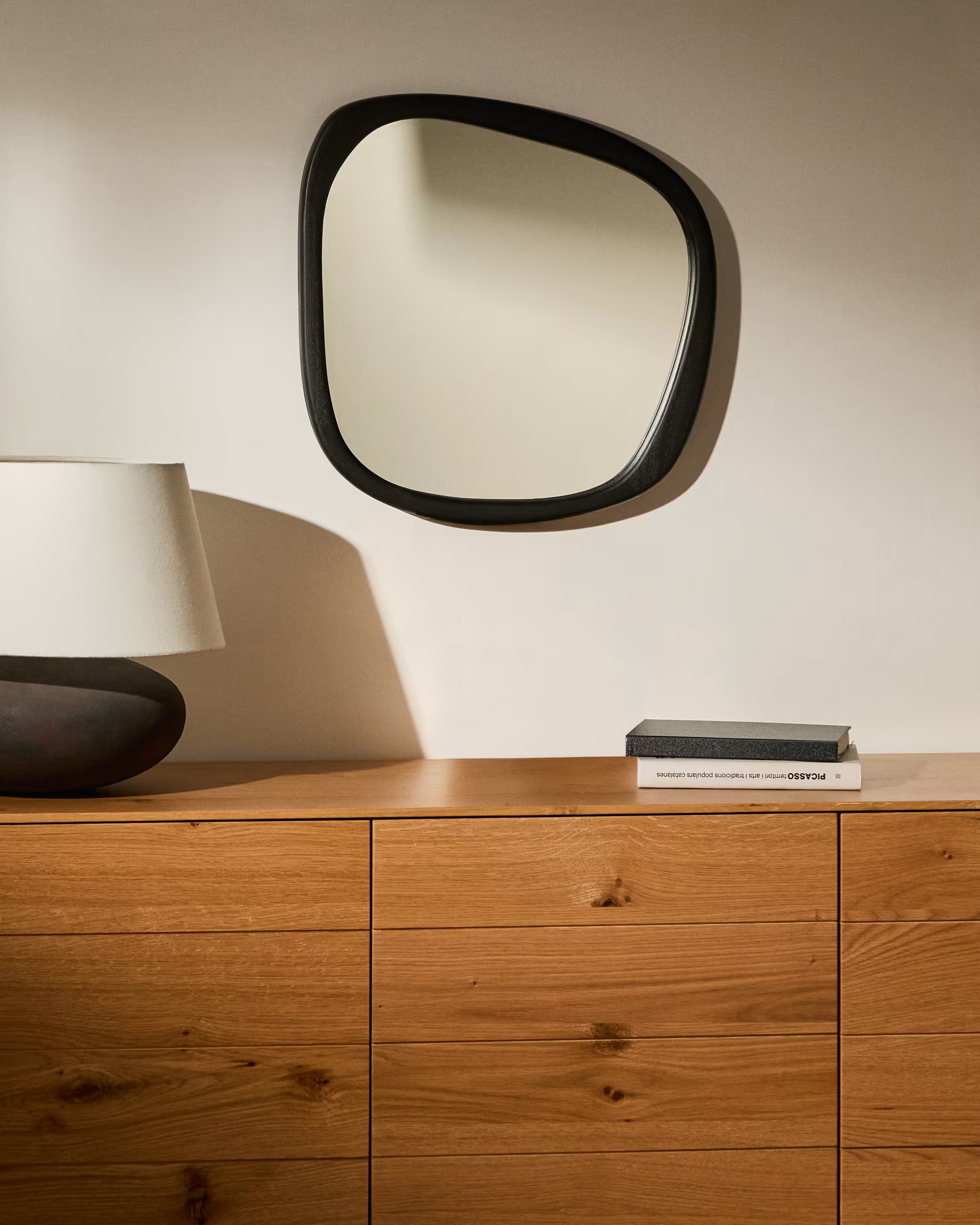 ALURA Mirror Black Teak Wood