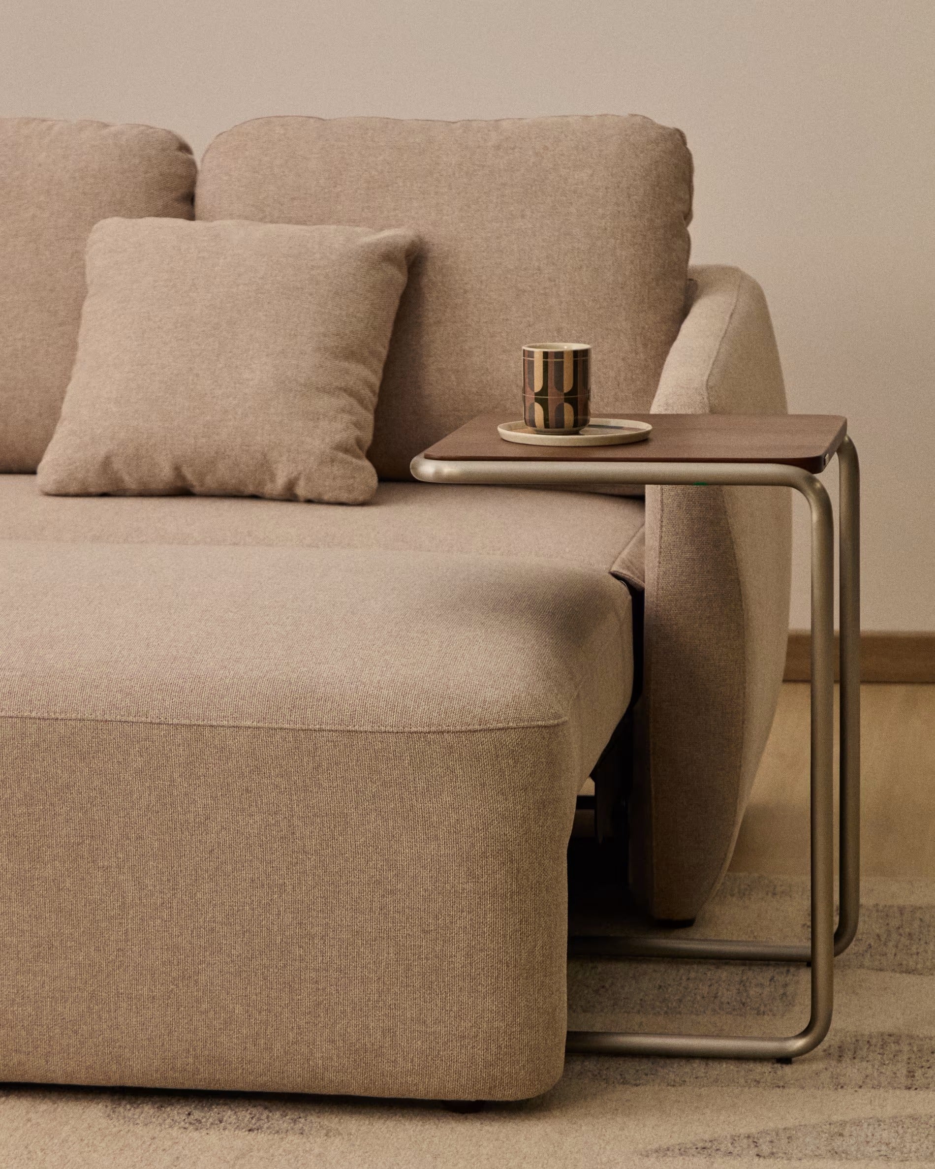 Pohovka 3-miestna s funkciou spania LAIRA béžová