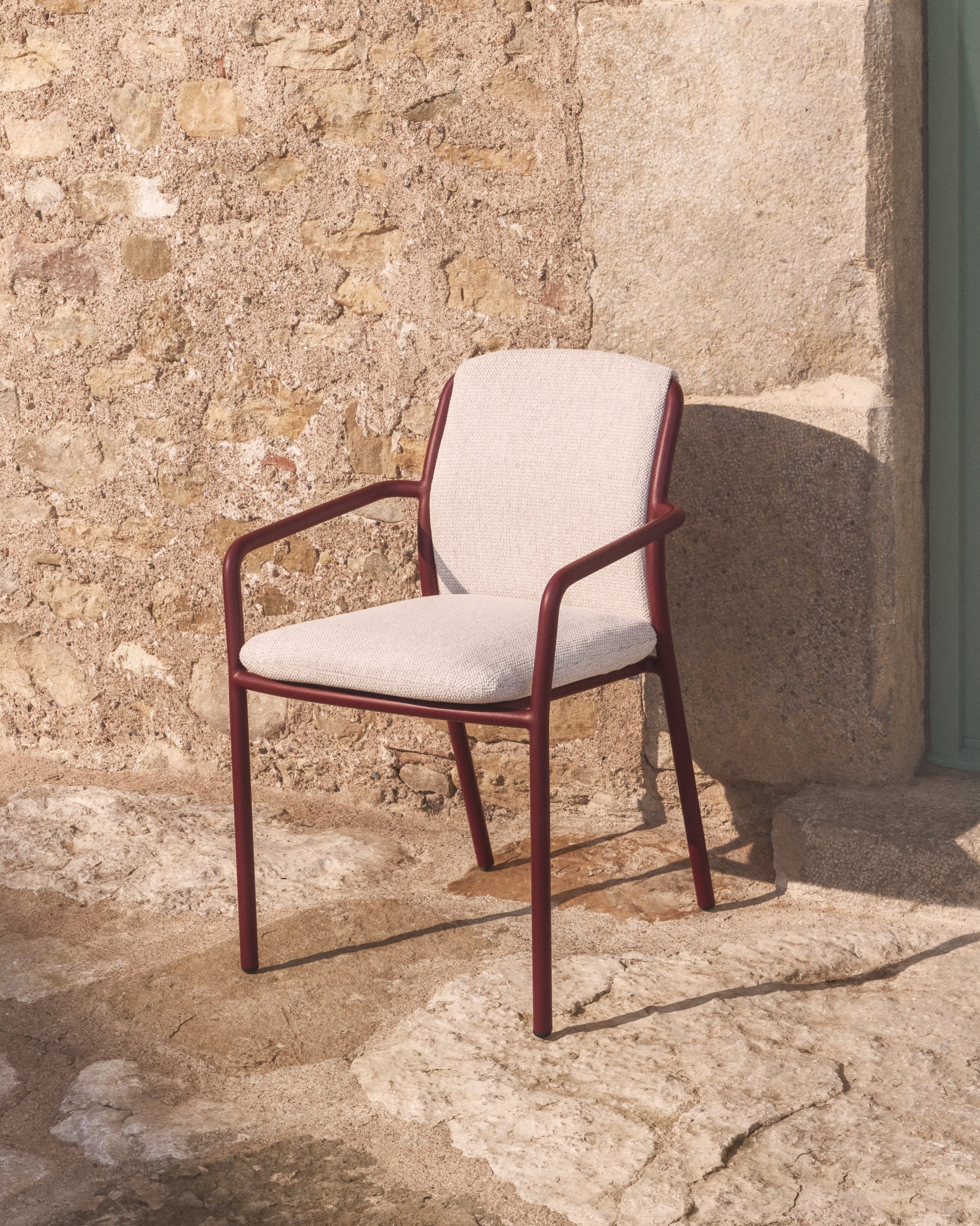LINOSA Garden Chair Beige with Burgundy Base