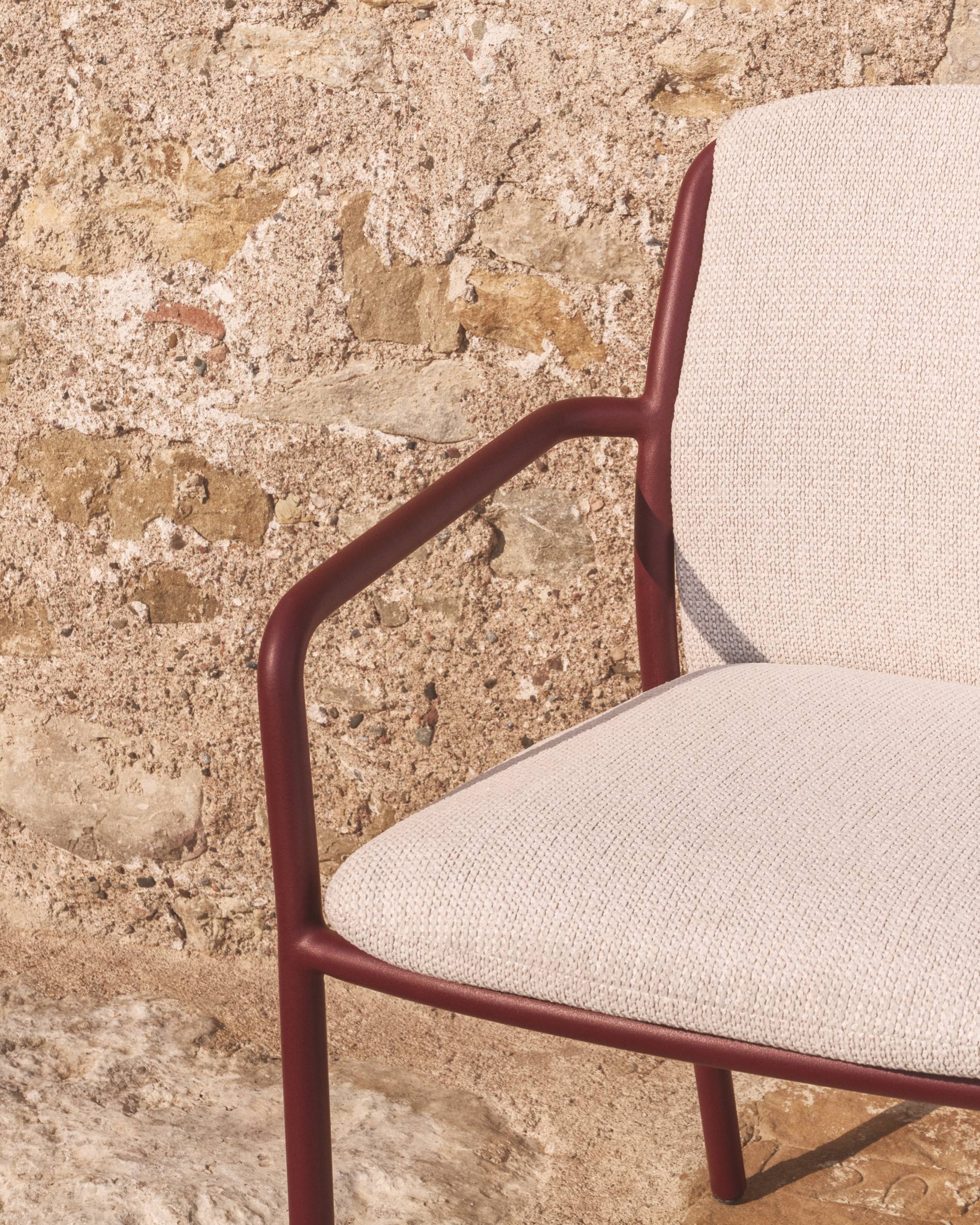 LINOSA Garden Chair Beige with Burgundy Base