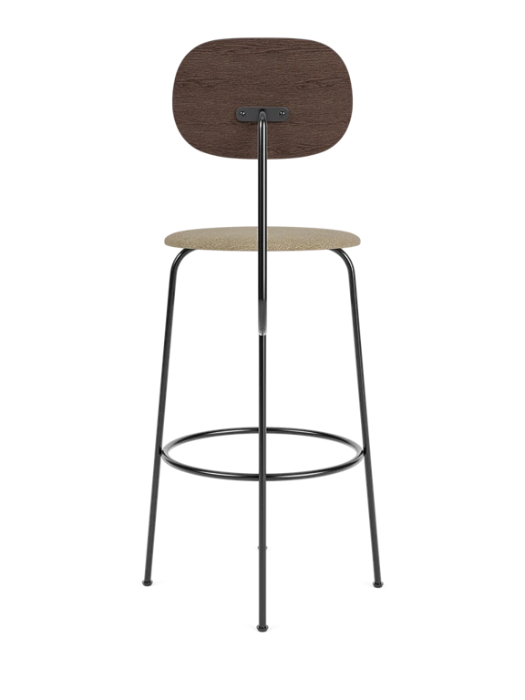 AFTEROOM PLUS stool dark oak veneer with upholstered beige seat