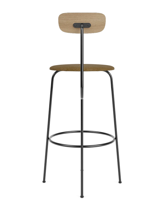 AFTEROOM stool with oak frame and upholstered mustard seat