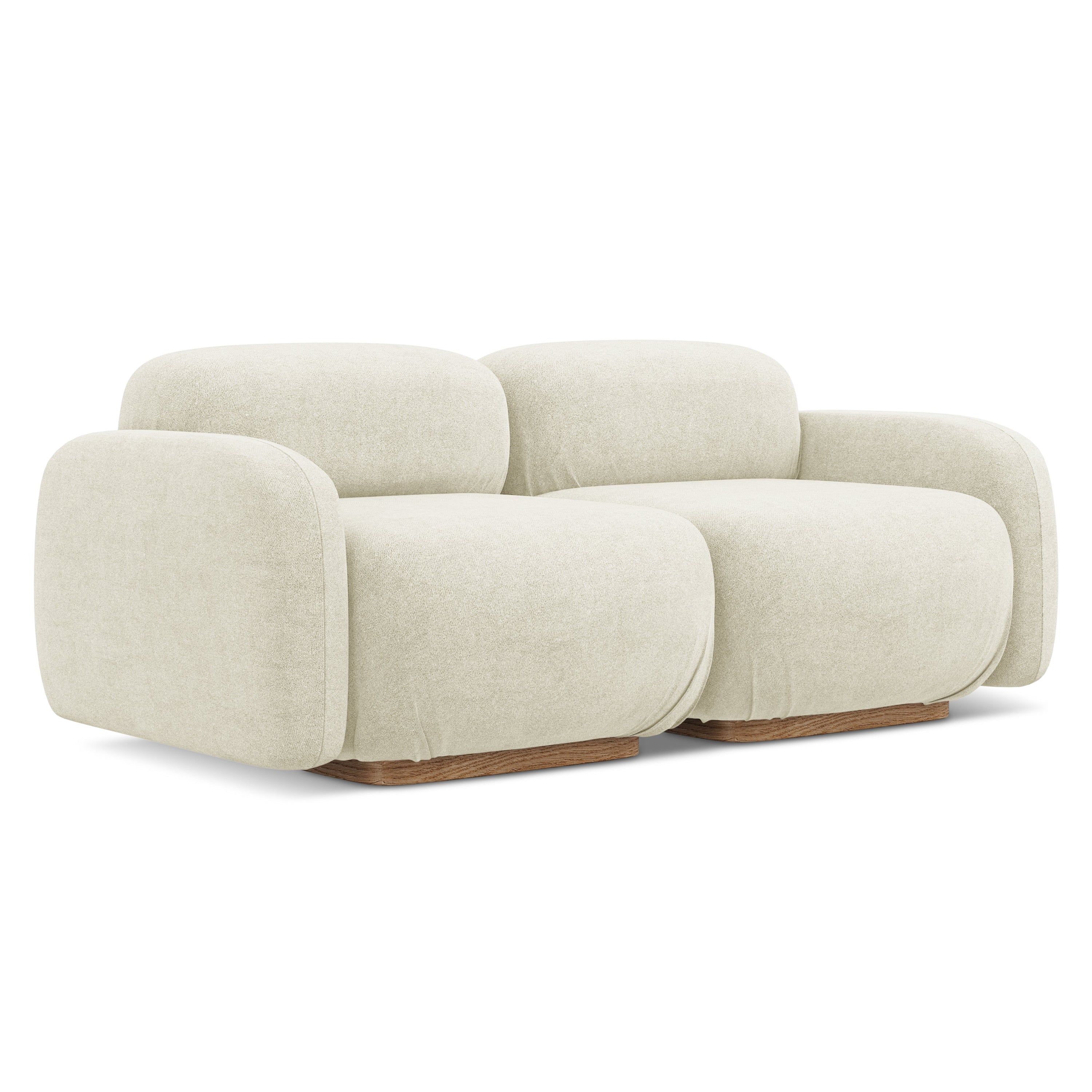 3-Seater Modular Sofa AILANI Ecru Boucle