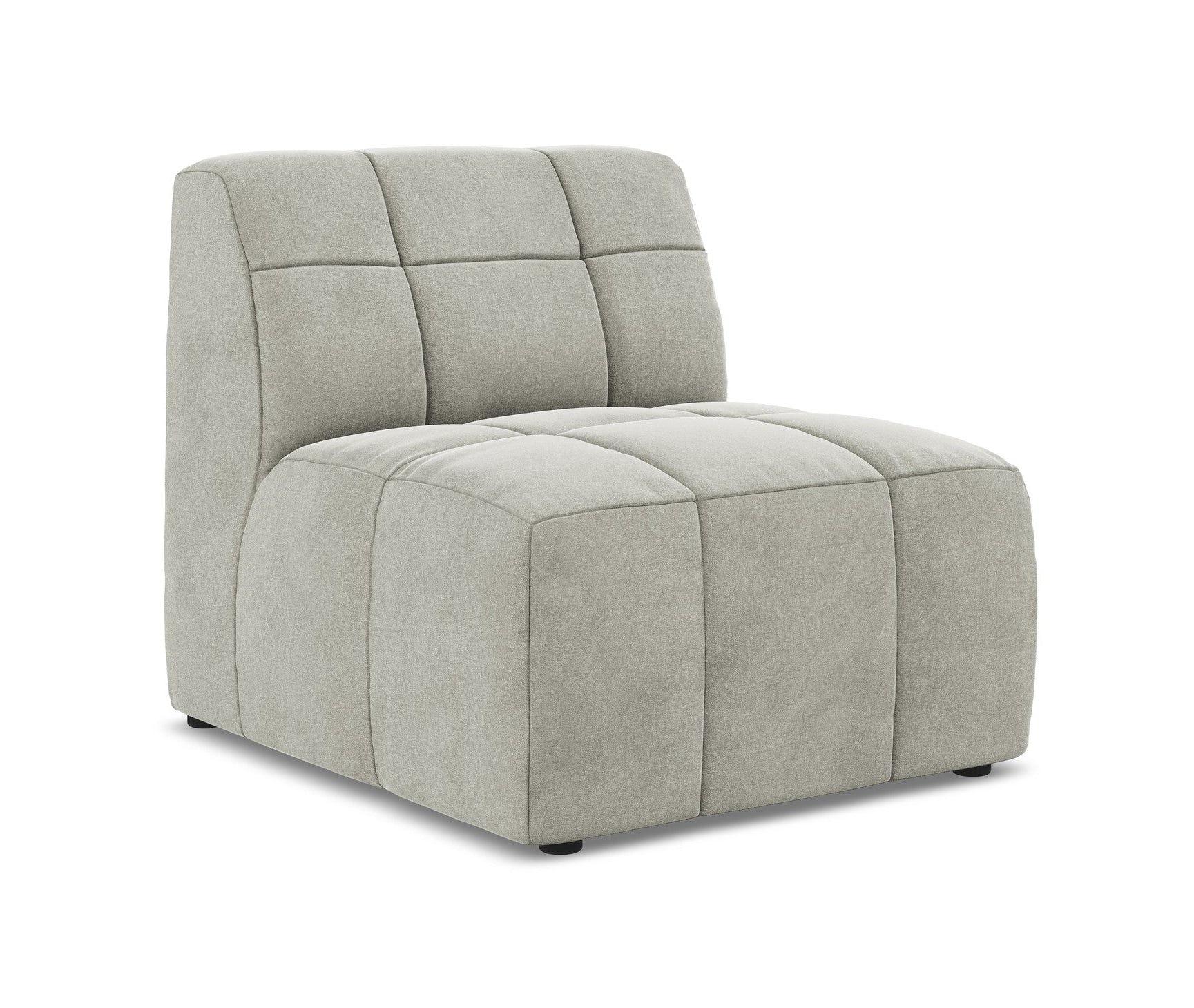 Armchair / velvet module ALOHA light gray