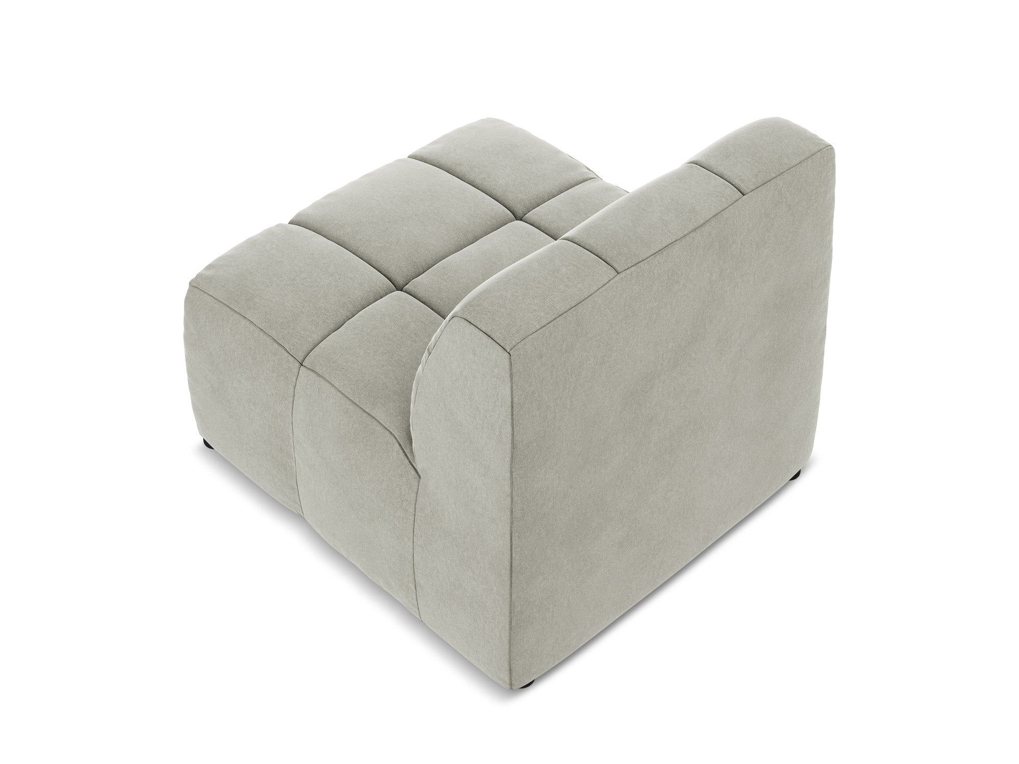 Armchair / velvet module ALOHA light gray