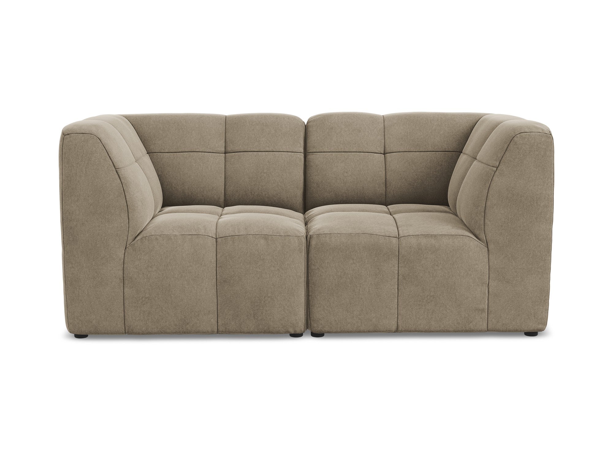 Beige Velvet Modular Sofa for Two ALOHA