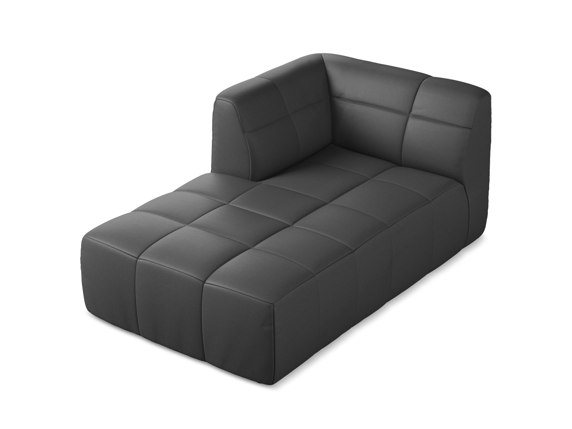 Left-facing ALOHA chaise lounge in gray eco-leather