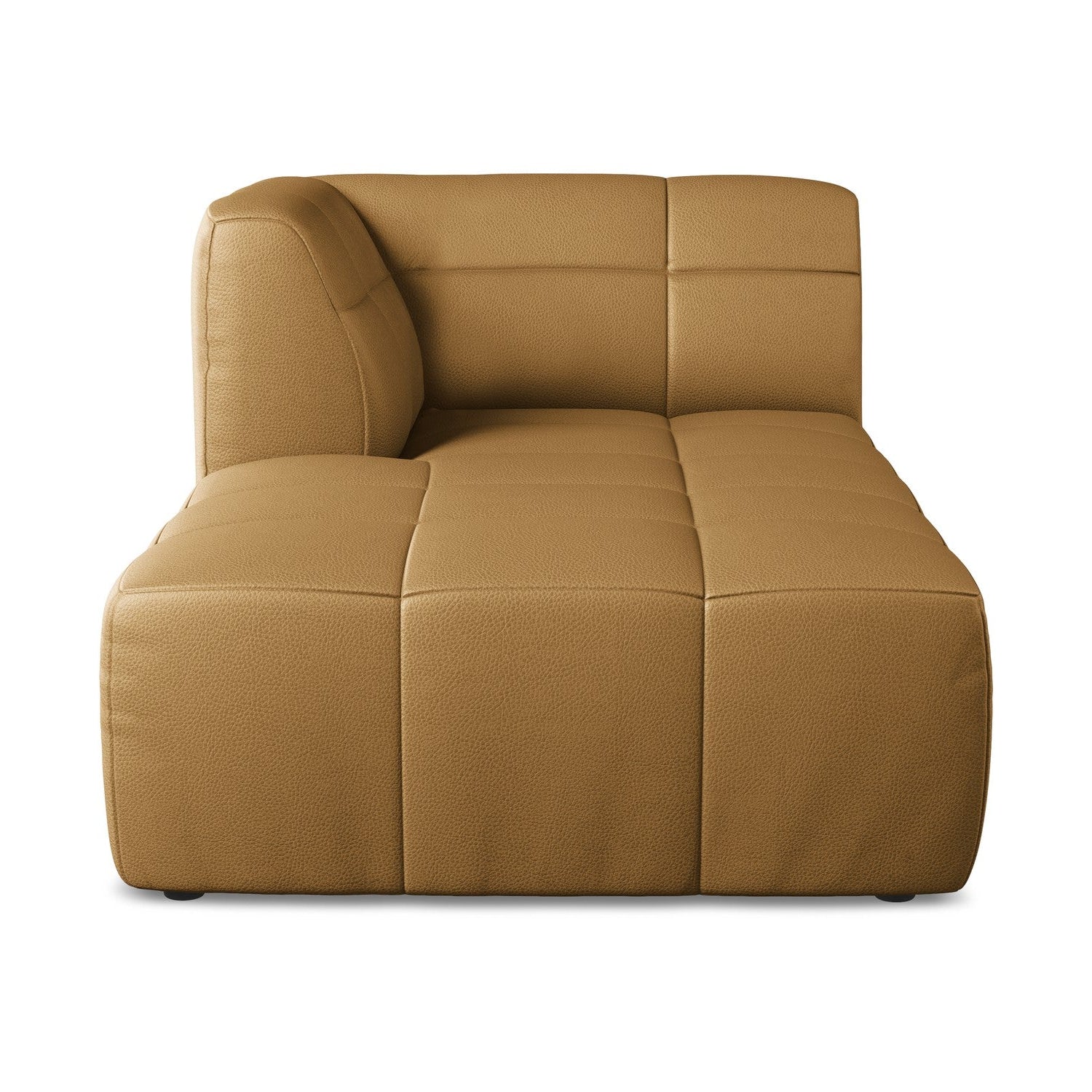 Left-facing ALOHA chaise lounge in caramel eco-leather