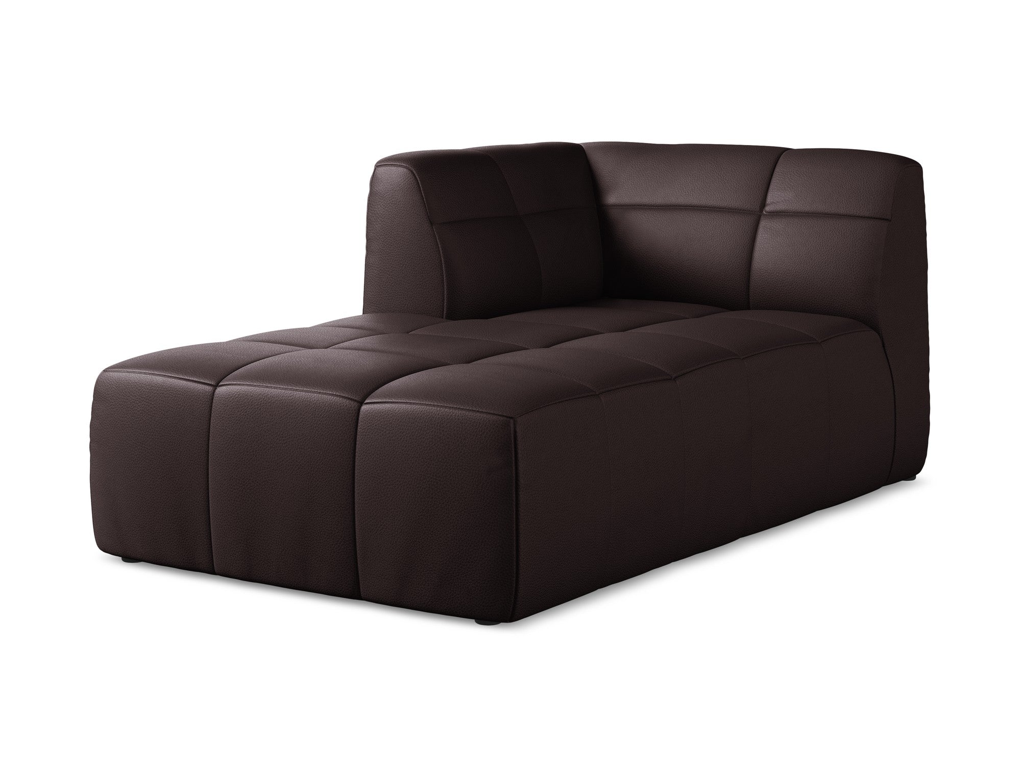 Left-facing ALOHA chaise lounge in plum eco-leather