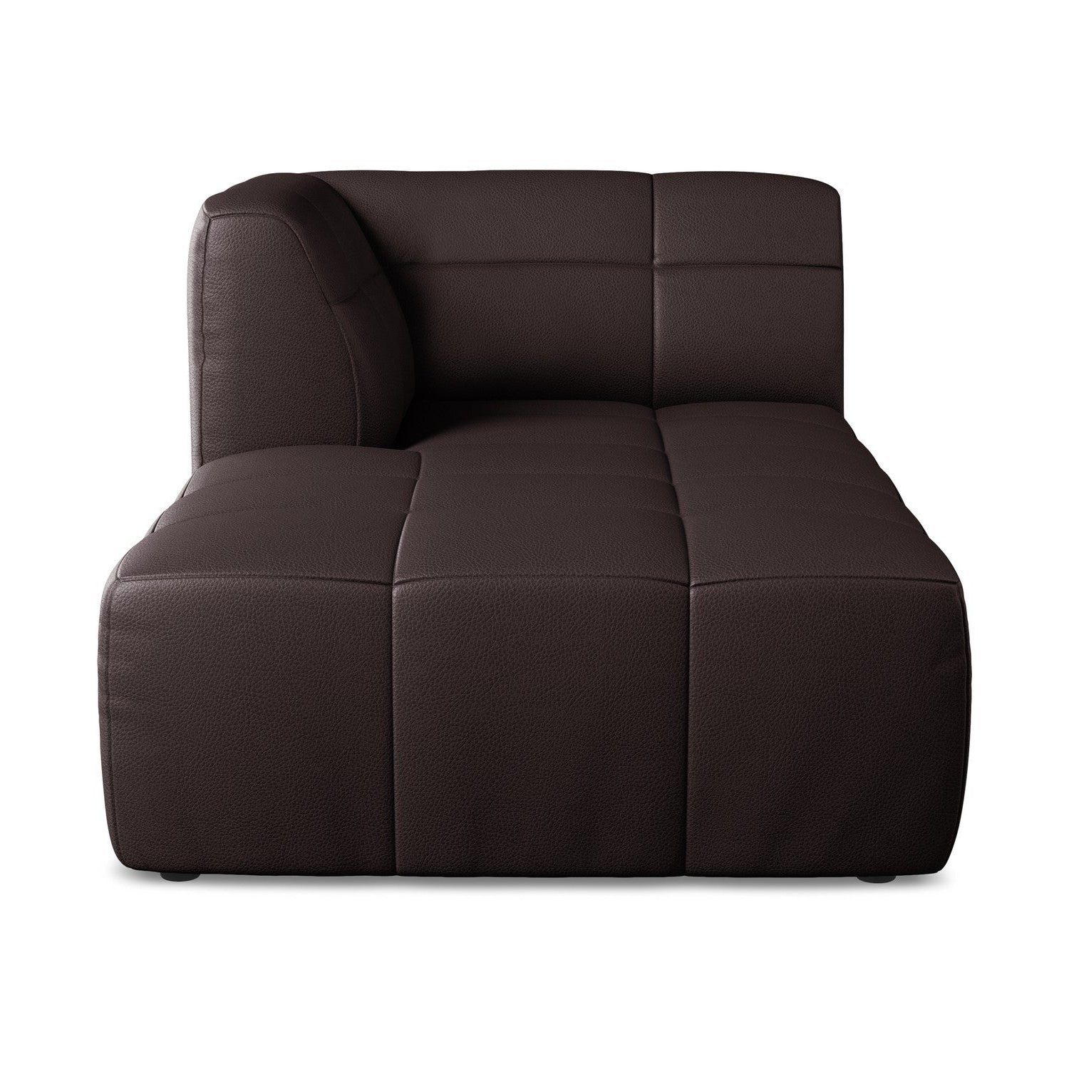 Left-facing ALOHA chaise lounge in plum eco-leather