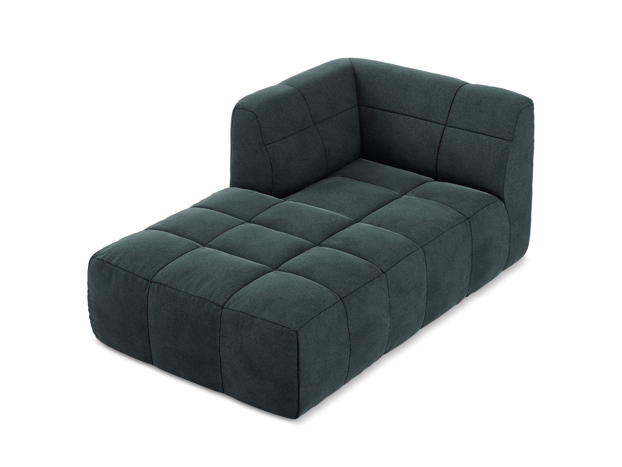 Left-facing velvet chaise lounge ALOHA sea green