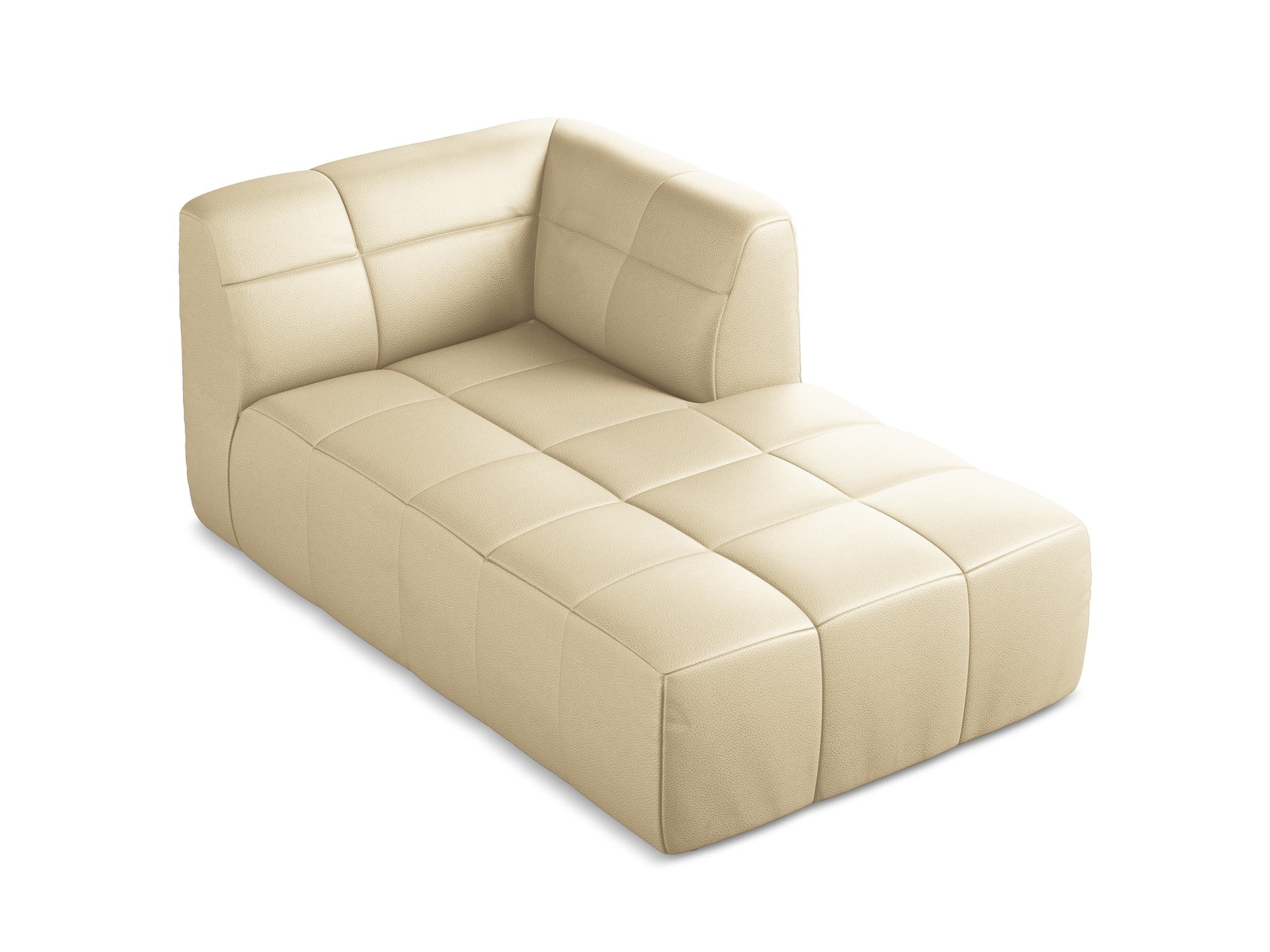 Right-facing chaise lounge ALOHA beige faux leather