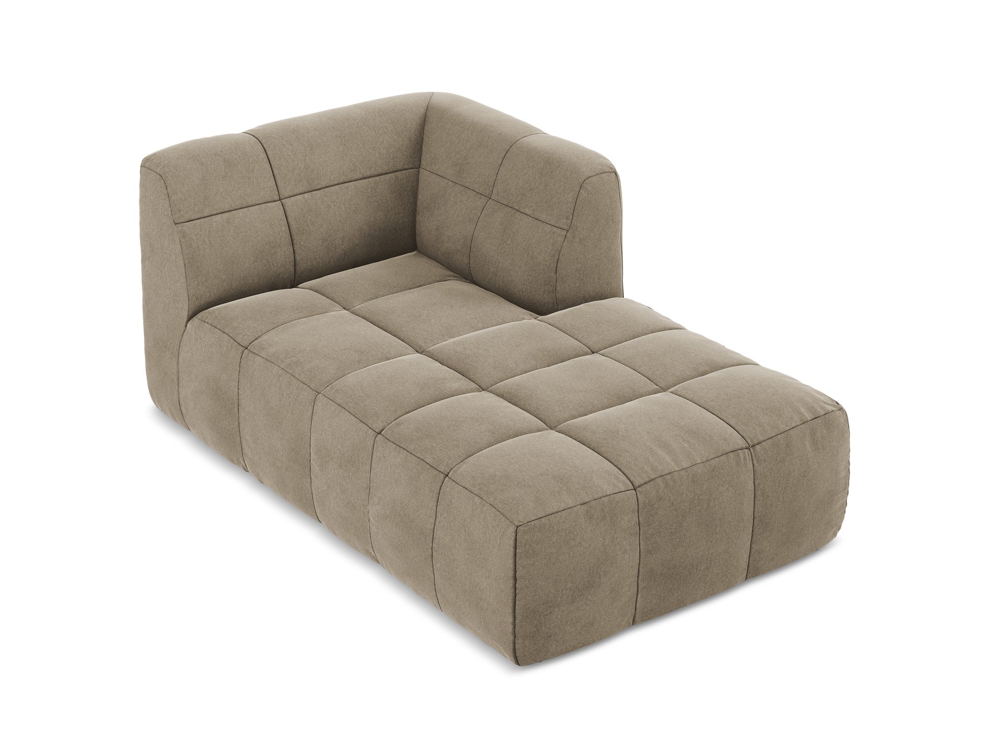 Right-facing velvet chaise lounge ALOHA beige