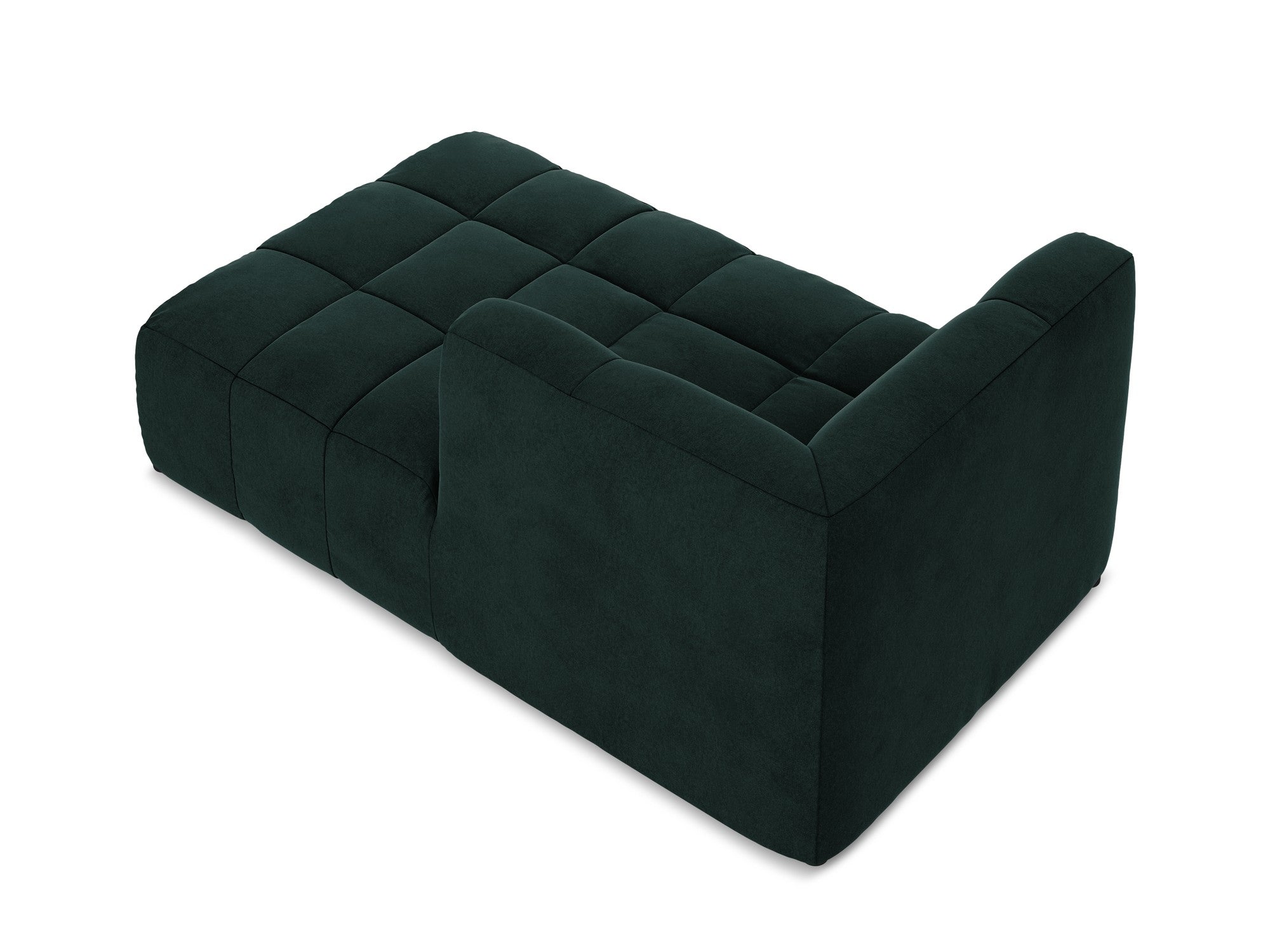 Right-facing velvet chaise lounge ALOHA gray-green