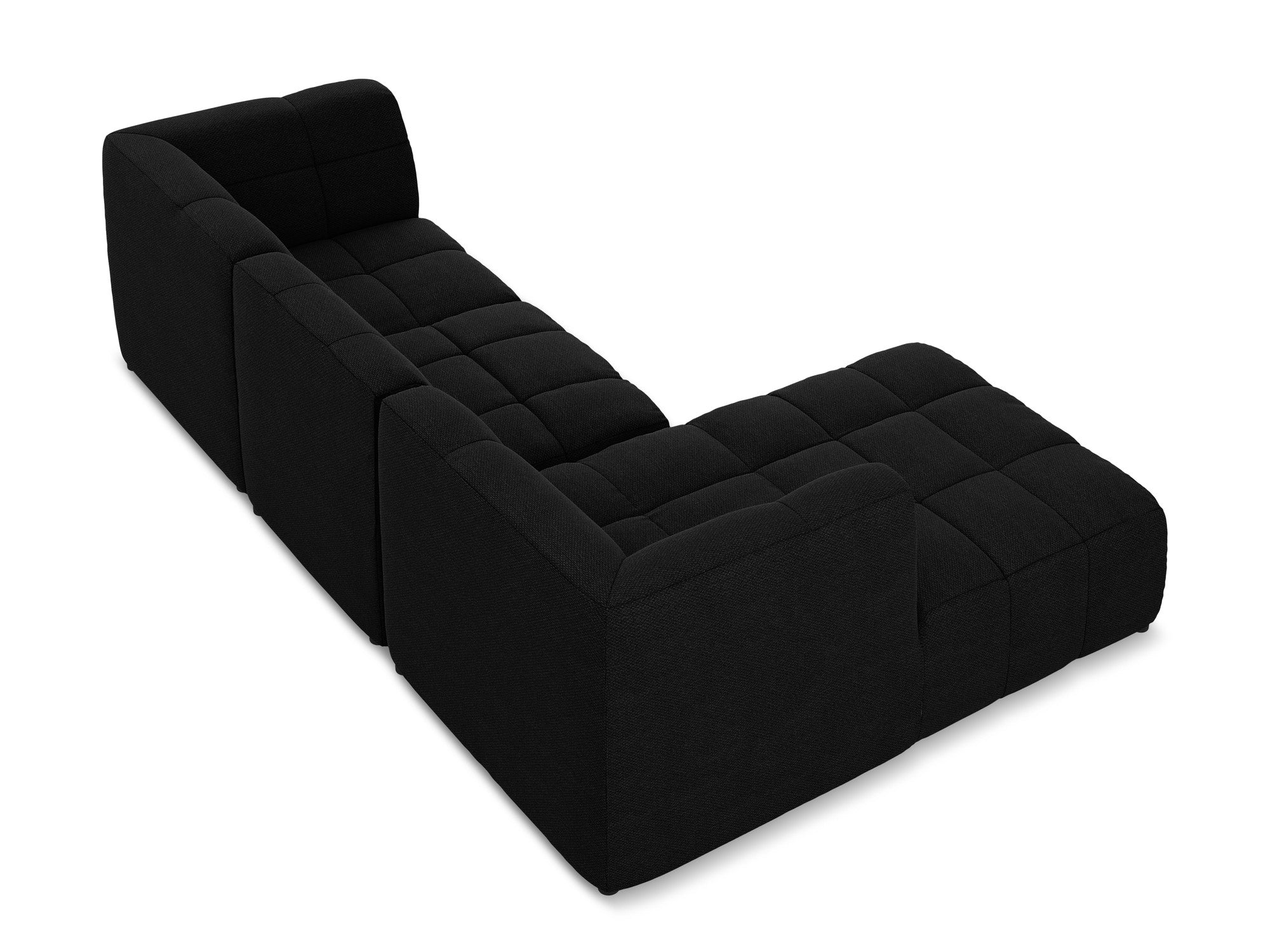 Left-facing modular sofa for 3 people ALOHA black boucle