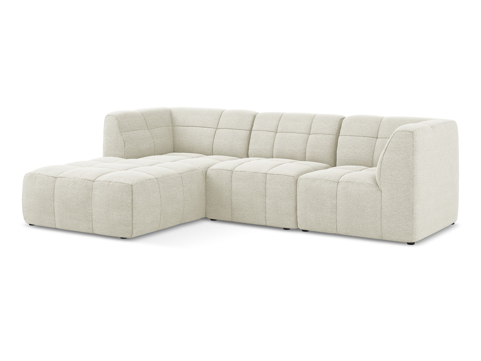 Left-facing modular sofa ALOHA in sandy boucle, 3-seater