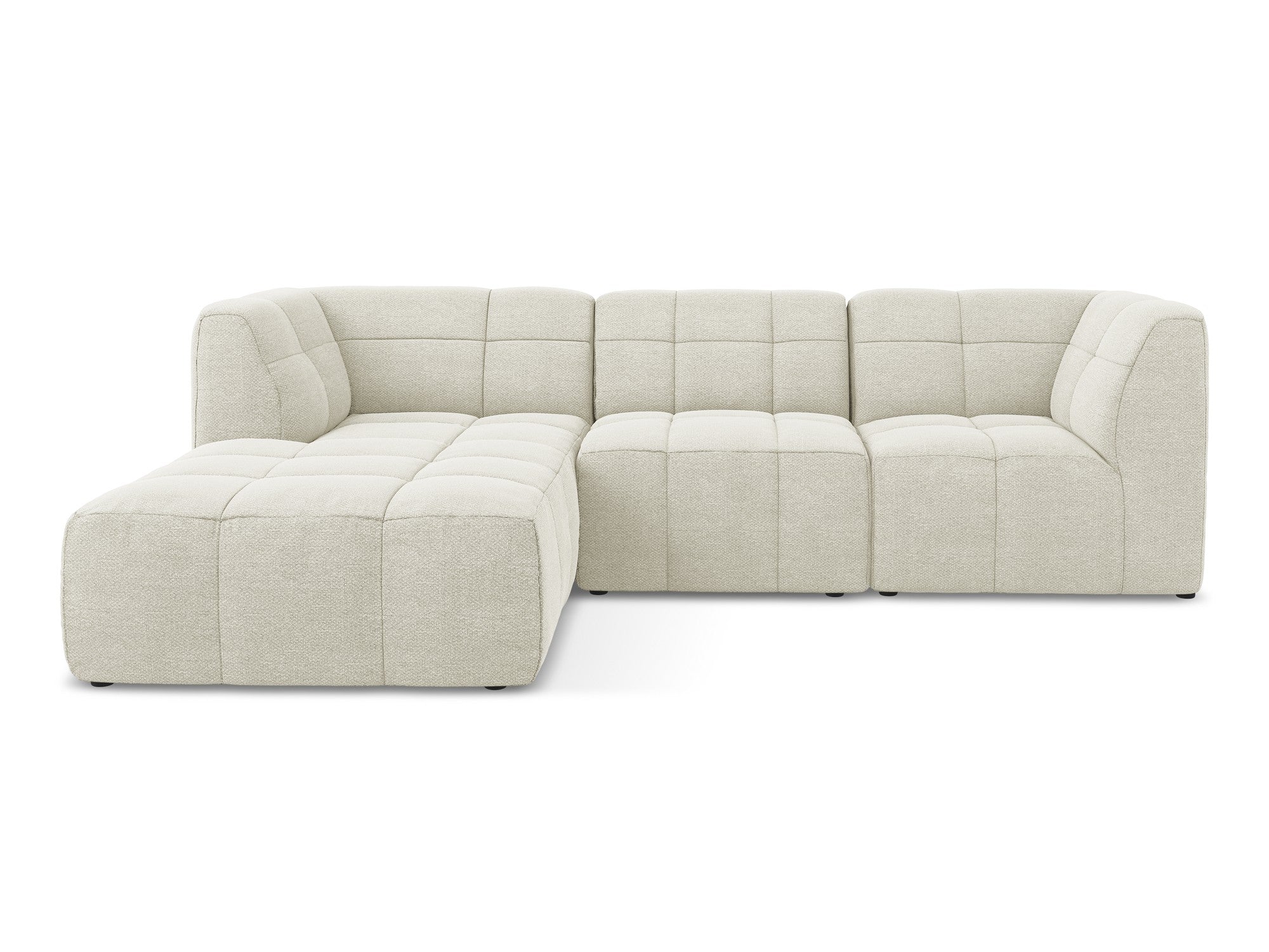 Left-facing modular sofa ALOHA in sandy boucle, 3-seater