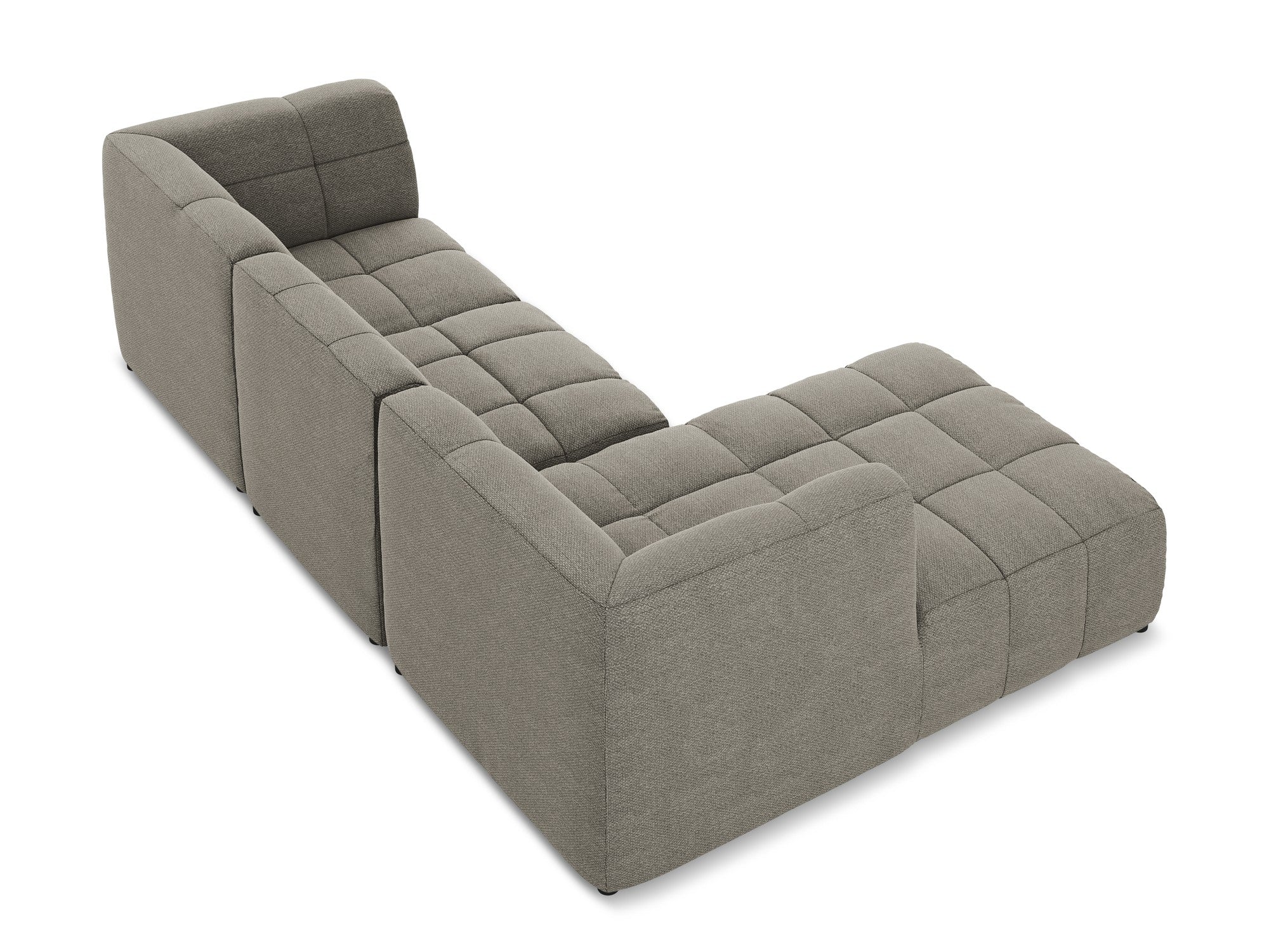 Left-facing modular sofa ALOHA in gray boucle, 3-seater