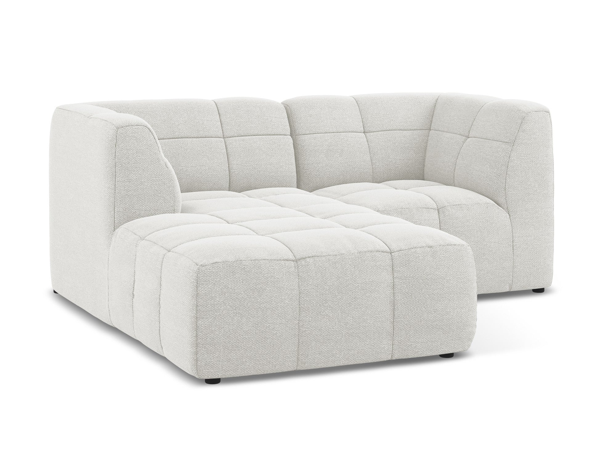 Left-facing modular 2-seater sofa ALOHA white boucle